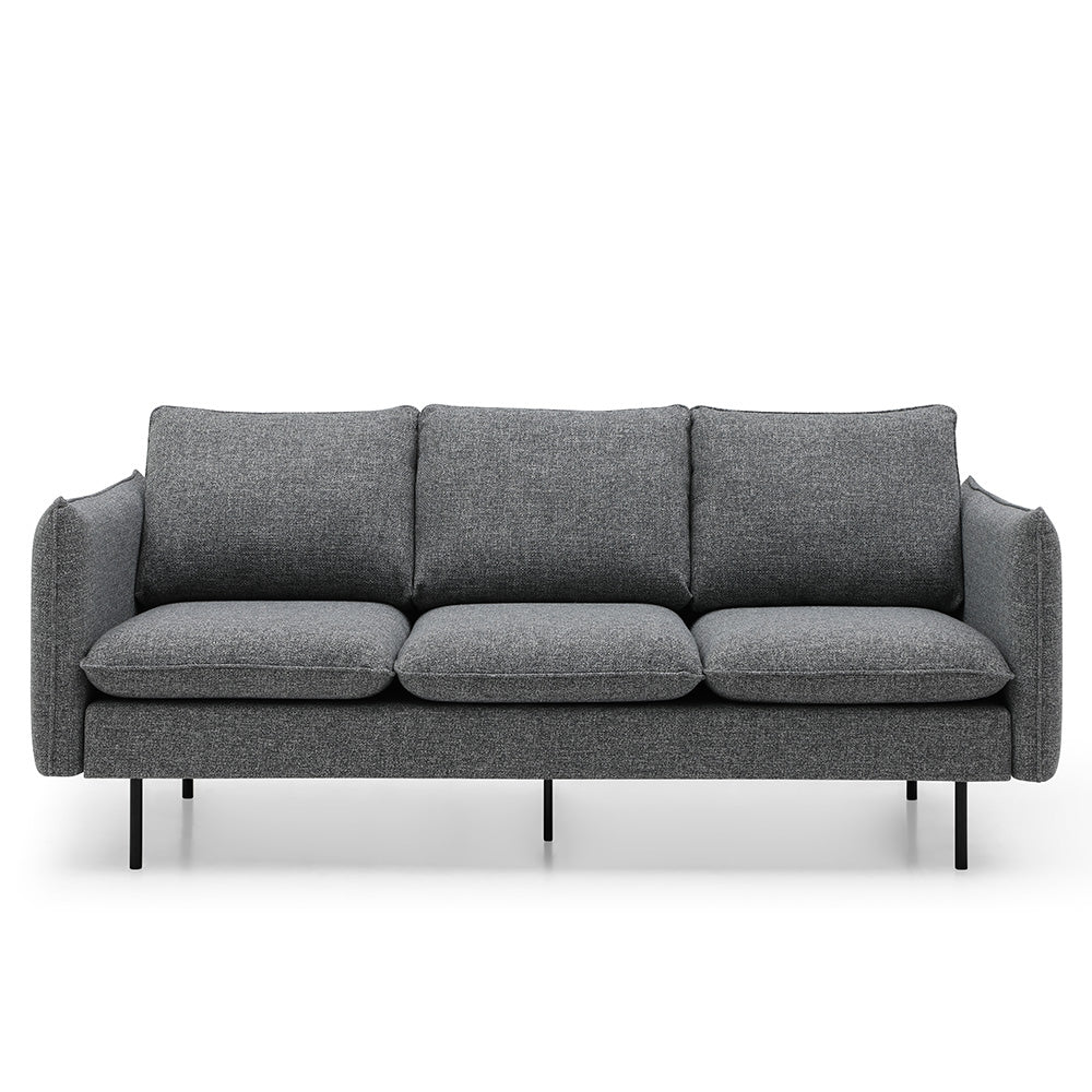 DALTON 3-Seater Sofa in Dark Grey & Black - Modern Living Room Furniture for Small Spaces & Apartments
