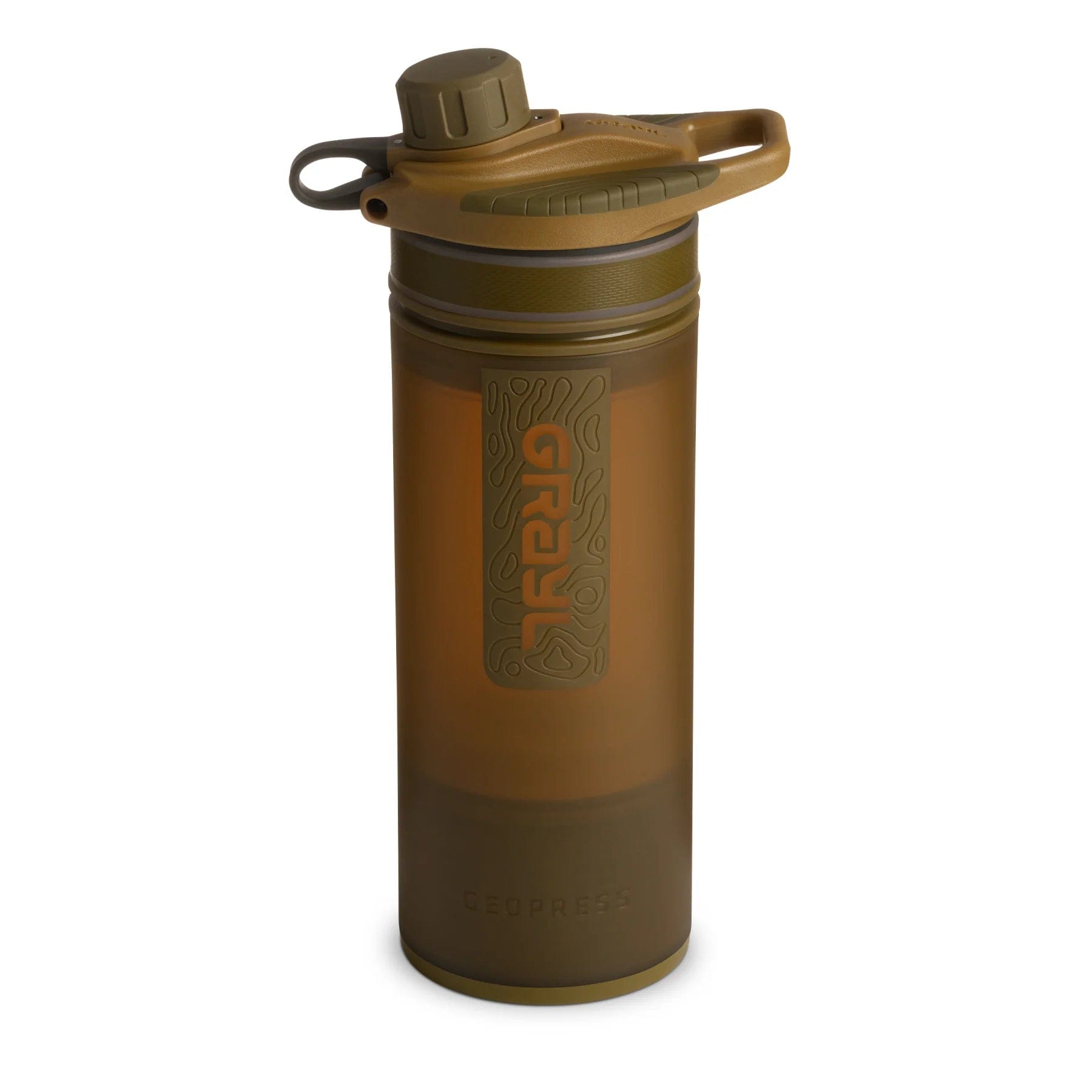 GRAYL GeoPress 24oz Water Purifier Bottle - Portable Filtration System for Travel, Hiking & Emergency Preparedness