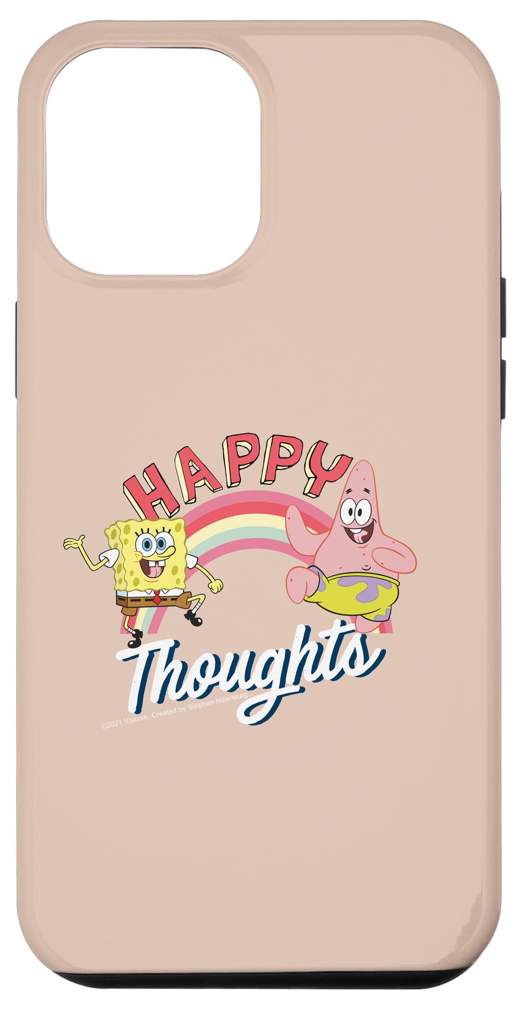 iPhone 12 Pro Max SpongeBob SquarePants Patrick Star Happy Thoughts Phone Case - Cute Cartoon Character Protective Cover for iPhone 12 Pro Max (6.7 inch) - Perfect Gift for SpongeBob Fans, Kids & Teens