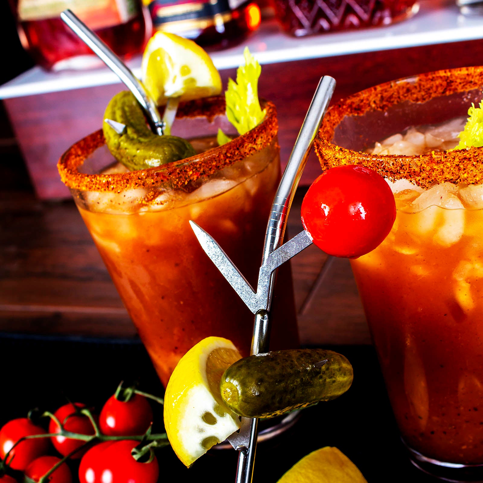 Bloody Mary Straws - 4 Pack | Extra Long & Durable Cocktail Straws for Bloody Mary, Iced Coffee, Smoothies & More | Perfect for Parties, Brunch & Home Bars
