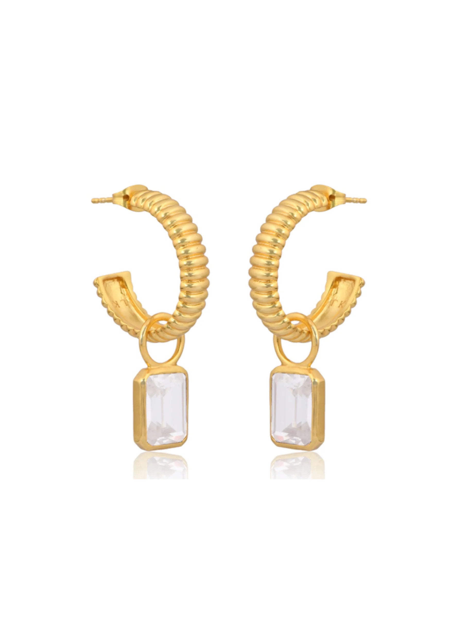 Lola Knight Dawn 18K Gold Crystal Charm Drop Bridal Earrings - Elegant Wedding Jewelry for Brides, Bridesmaids & Special Occasions