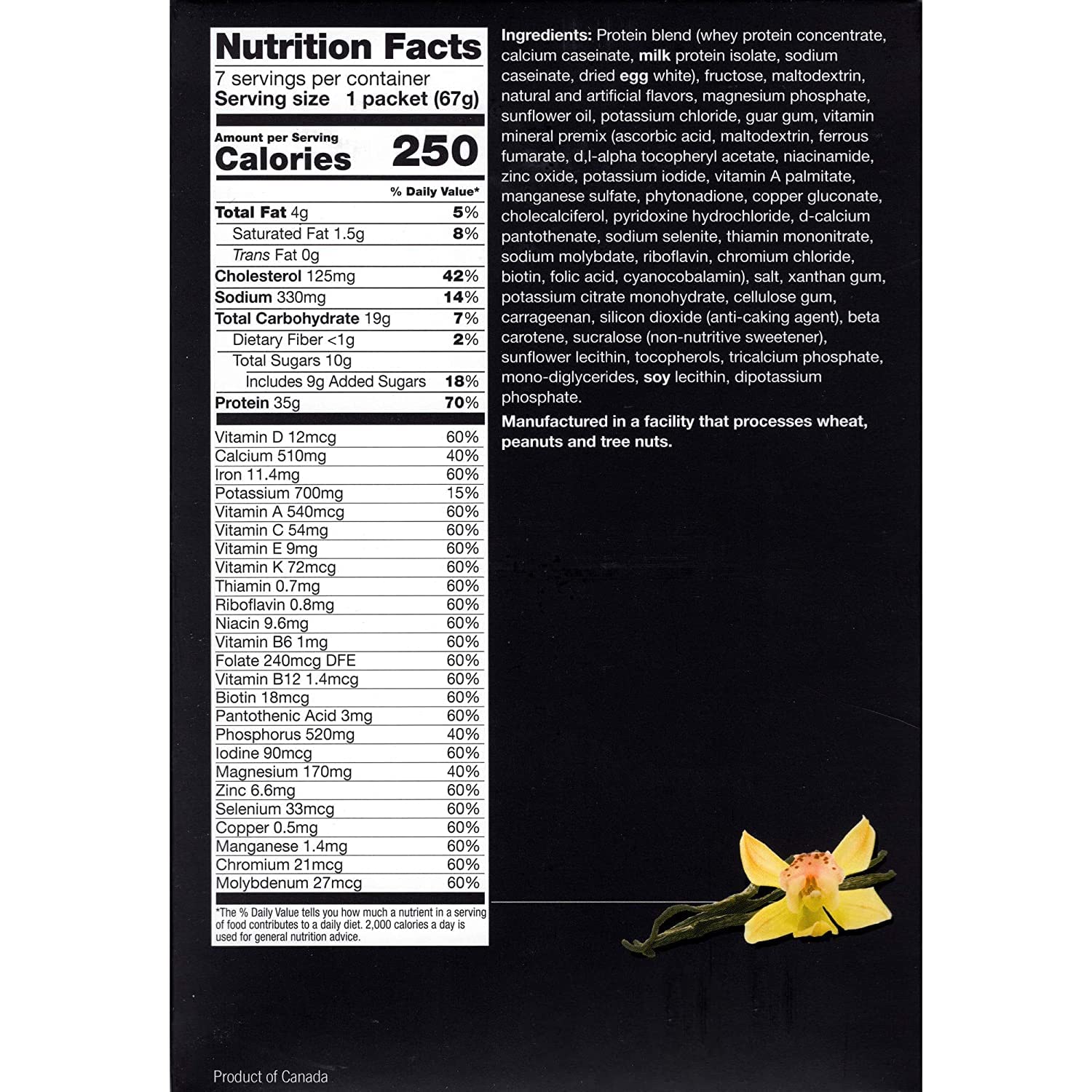 PROTIFIT High Protein Meal Replacement Shake - 35g Protein, Low Calorie & Fat, Vitamins & Minerals, Ideal Protein Compatible, Vanilla Flavor (7 Servings) | Post-Workout Recovery & Weight Management