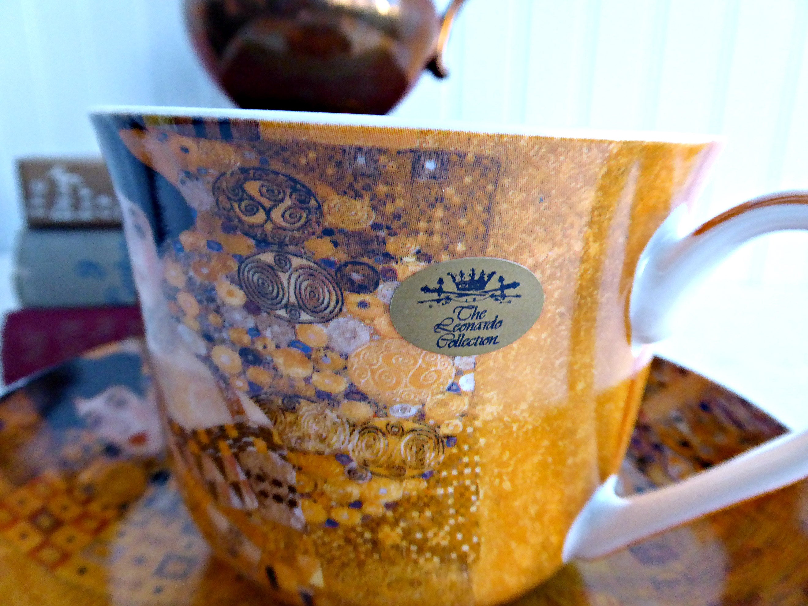 Klimt Portrait of Adele Breakfast Cup and Saucer Set - Leonardo Art Nouveau Bone China Tea Cup for Coffee, Tea & Home Decor