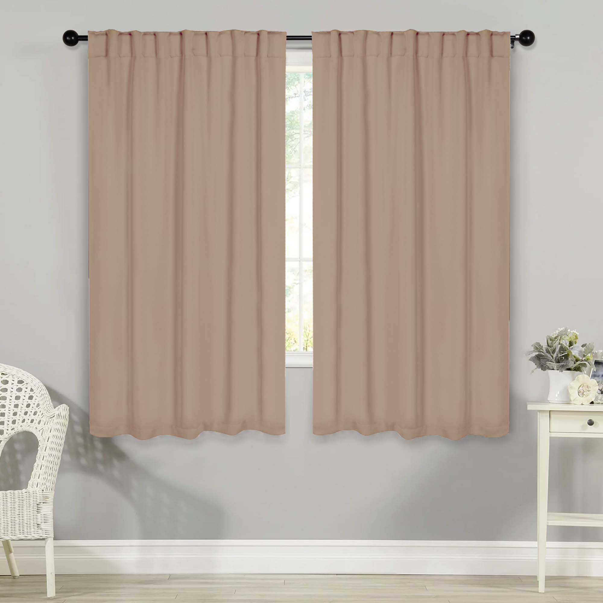 Premium Blackout Curtains for Bedroom - Solid Room Darkening Window Drapes with Back Tabs (Set of 2 Panels) - Perfect for Home Theater, Nursery & Light Sleepers