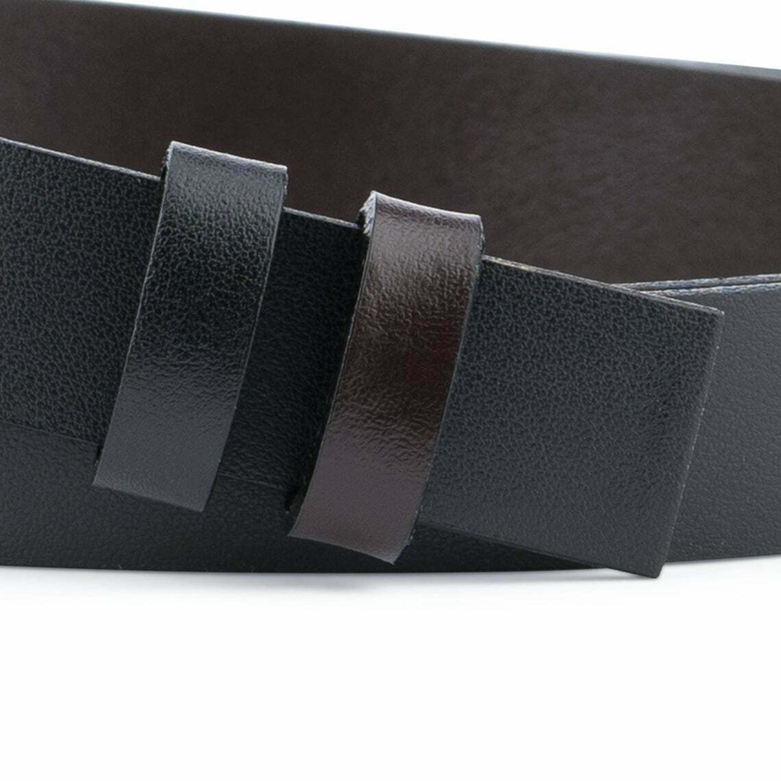 1 Inch Men's Reversible Leather Belt Strap for Cartier Buckles - Black & Brown 25mm - Dress Belt for Business Casual & Formal Wear