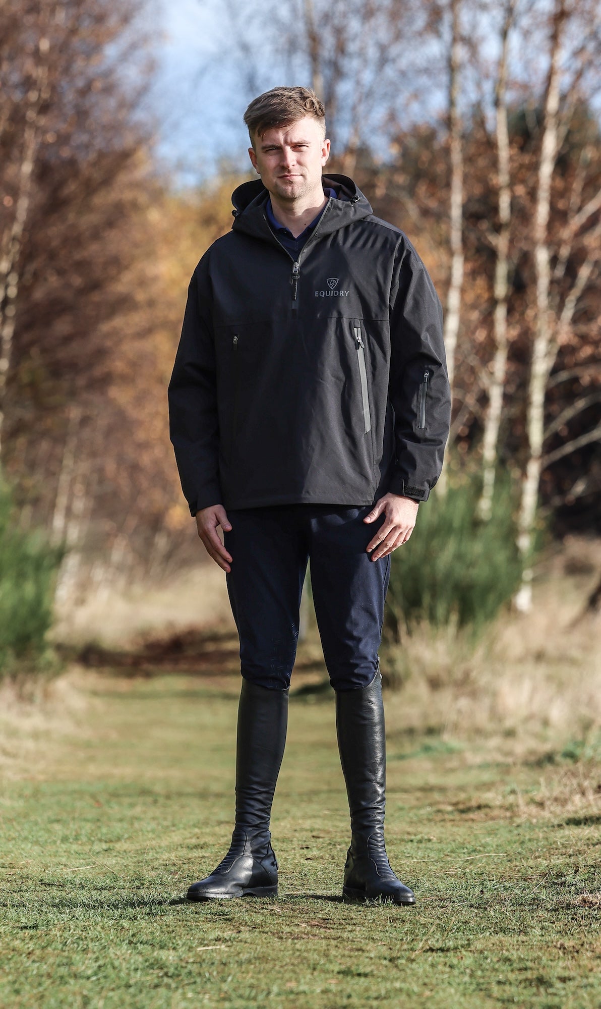 Men's Waterproof Storm Smock Jacket - Black | Windproof & Lightweight Outdoor Raincoat for Hiking, Camping & Travel