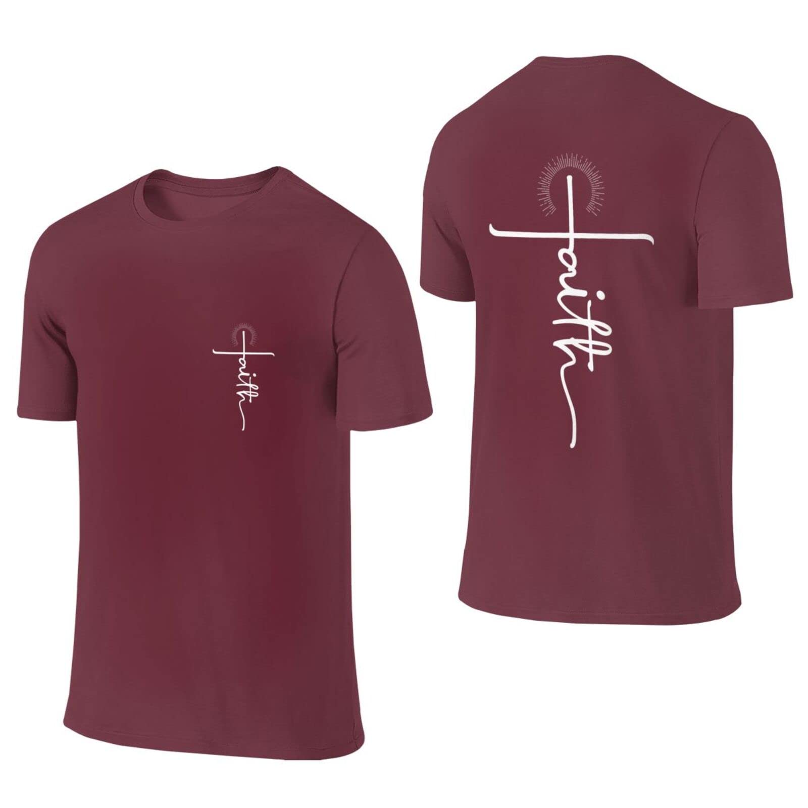 Jesus T-Shirts for Men - Christian Faith Graphic Tees with Cross Design | 100% Cotton Short Sleeve Religious Shirts | Church, Bible Study & Everyday Wear