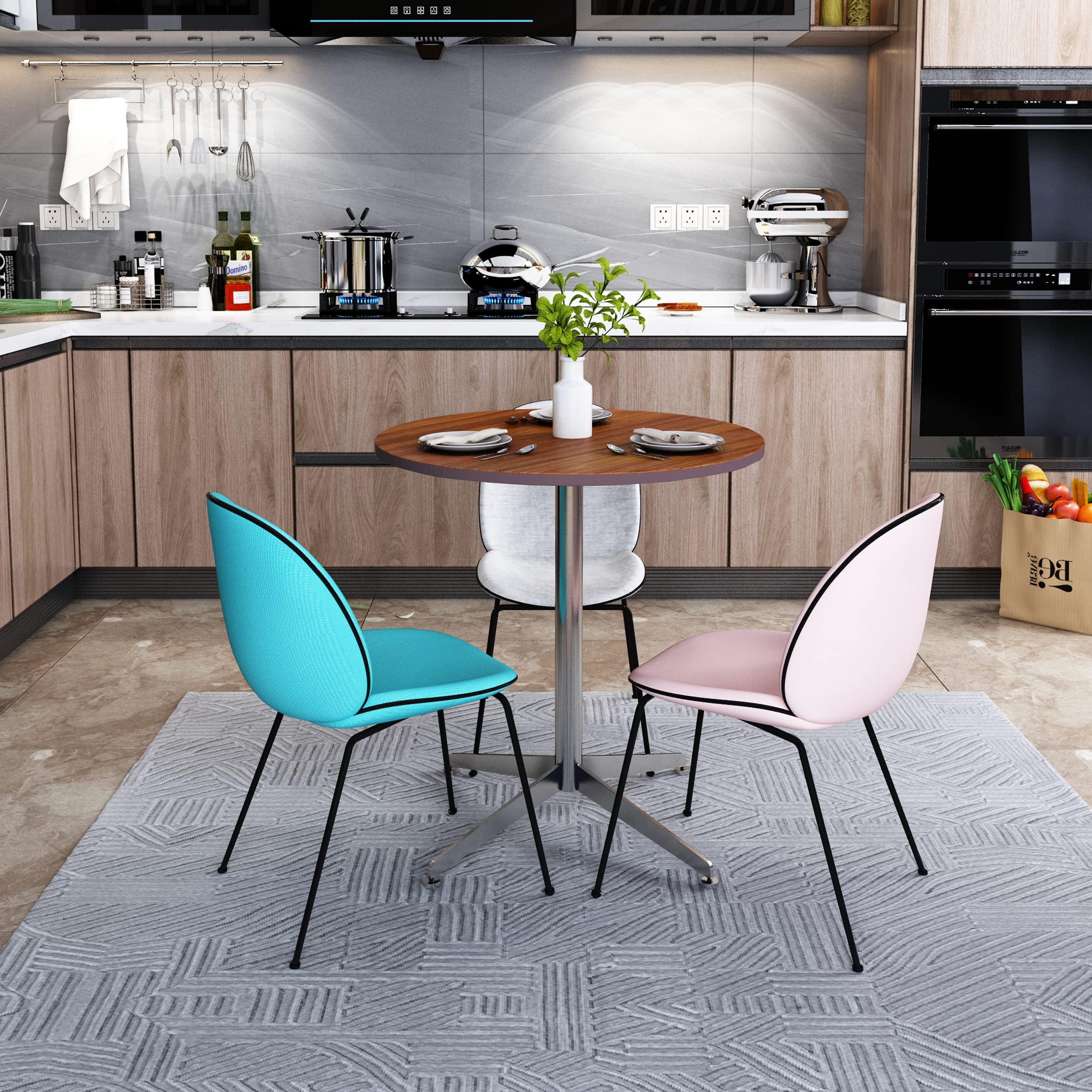 31.5 Inch Round Office Conference Table - Waterproof Desktop for Boardroom, Kitchen & Living Room | Small Dining & Coffee Meeting Table | Easy Assembly | Perfect for Business Meetings, Family Gatherings & Home Office Use