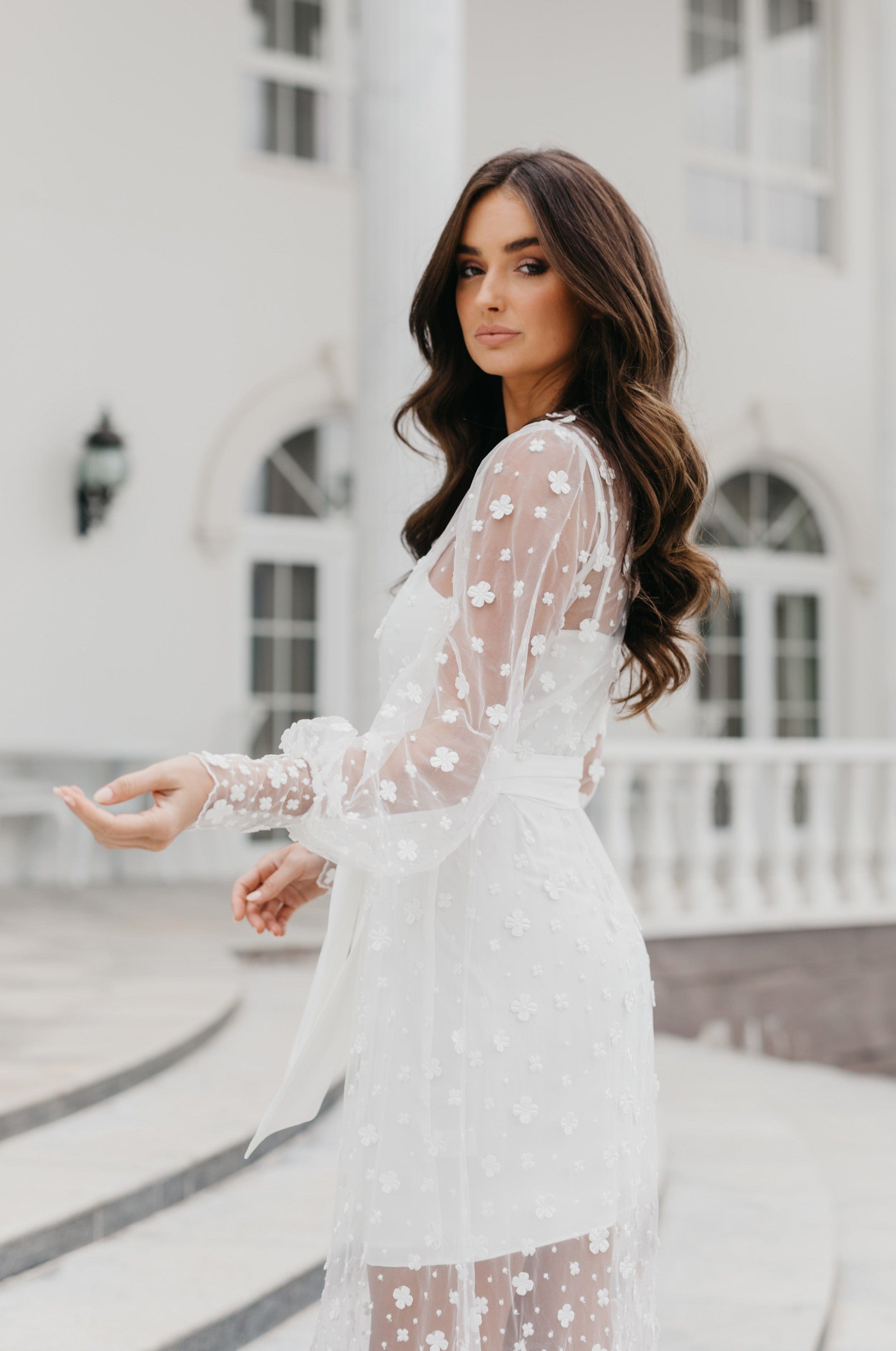 Imogen Forget Me Knot Lace Maxi Dress with Slip - Elegant Floral Lace Long Dress for Weddings, Parties & Special Occasions
