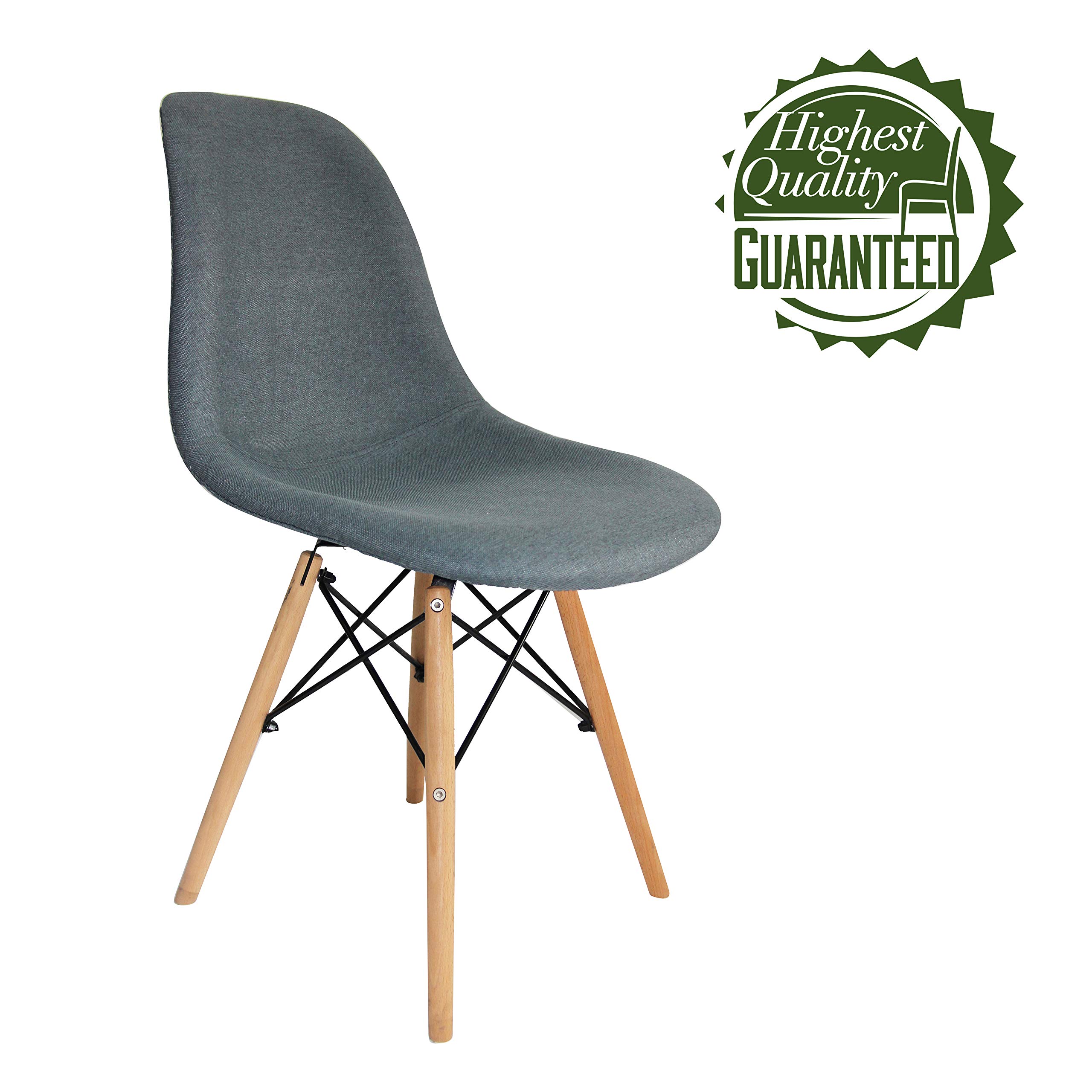 Porthos Home Haig Modern Dining Chair Set of 2 - Fabric Upholstered Seat with Sturdy Beech Wood Legs & Reinforced Support - Perfect for Dining Room, Living Room & Bedroom Accent Chairs