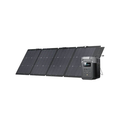 EcoFlow Delta 2 Solar Generator Kit with 220W Portable Solar Panel | Off-Grid Power for Camping, RV & Emergency Backup