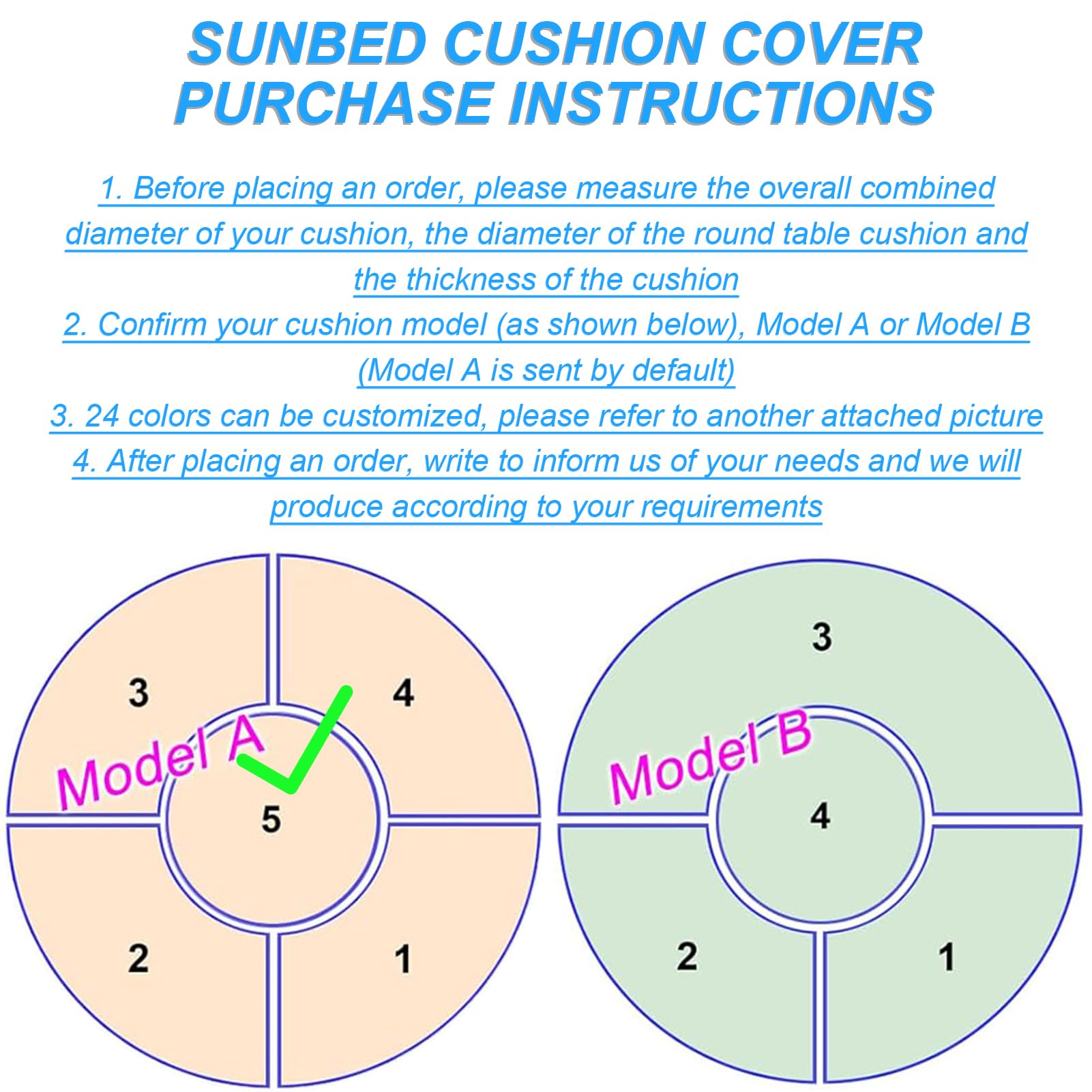 5-Piece Waterproof Round Daybed Cushion Cover with Zipper - 66 x 66 x 2.4 Inch Outdoor Replacement Patio Sunbed Mattress Cover for Rattan Sectional Sofa (Orange) - Perfect for Poolside Lounging, Garden Relaxation & Patio Furniture Protection