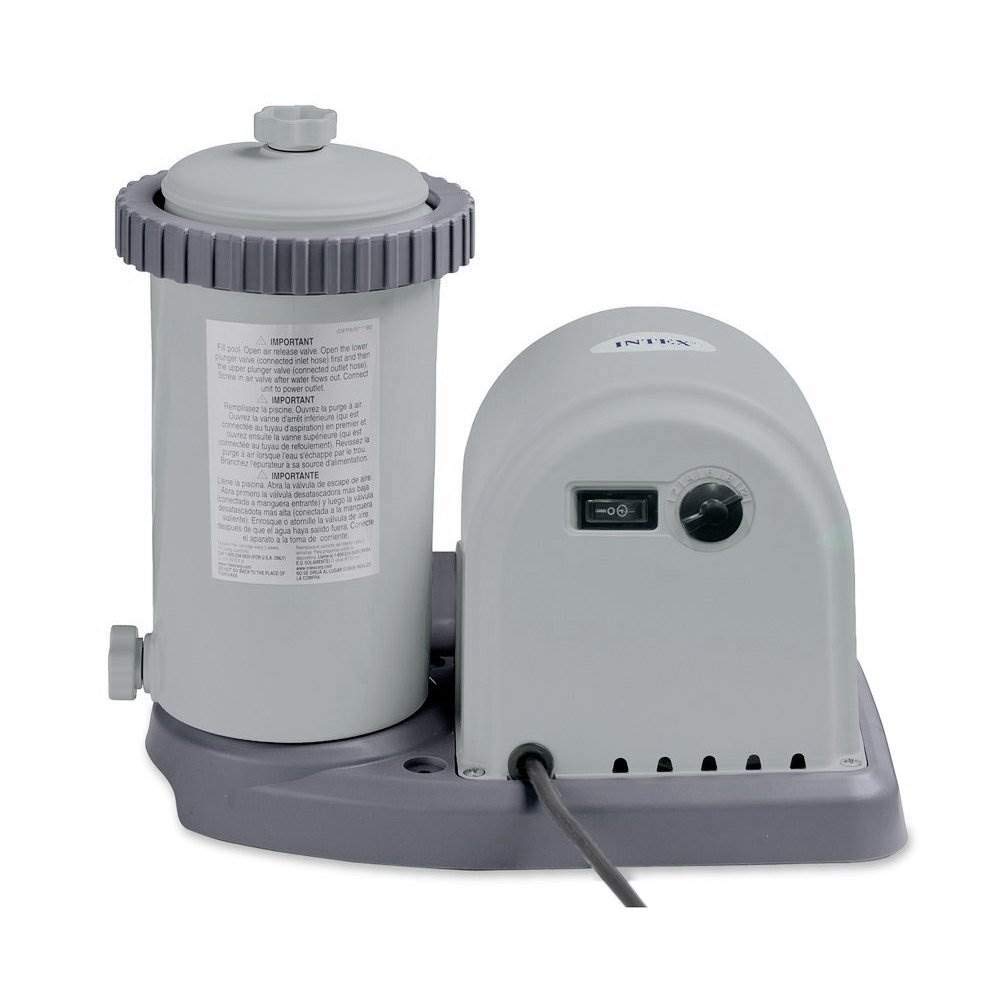 Intex 1500 GPH Above Ground Pool Pump with Plunger Valve Replacement - High Performance Swimming Pool Filter System for Backyard, Inflatable Pools & Spa Maintenance