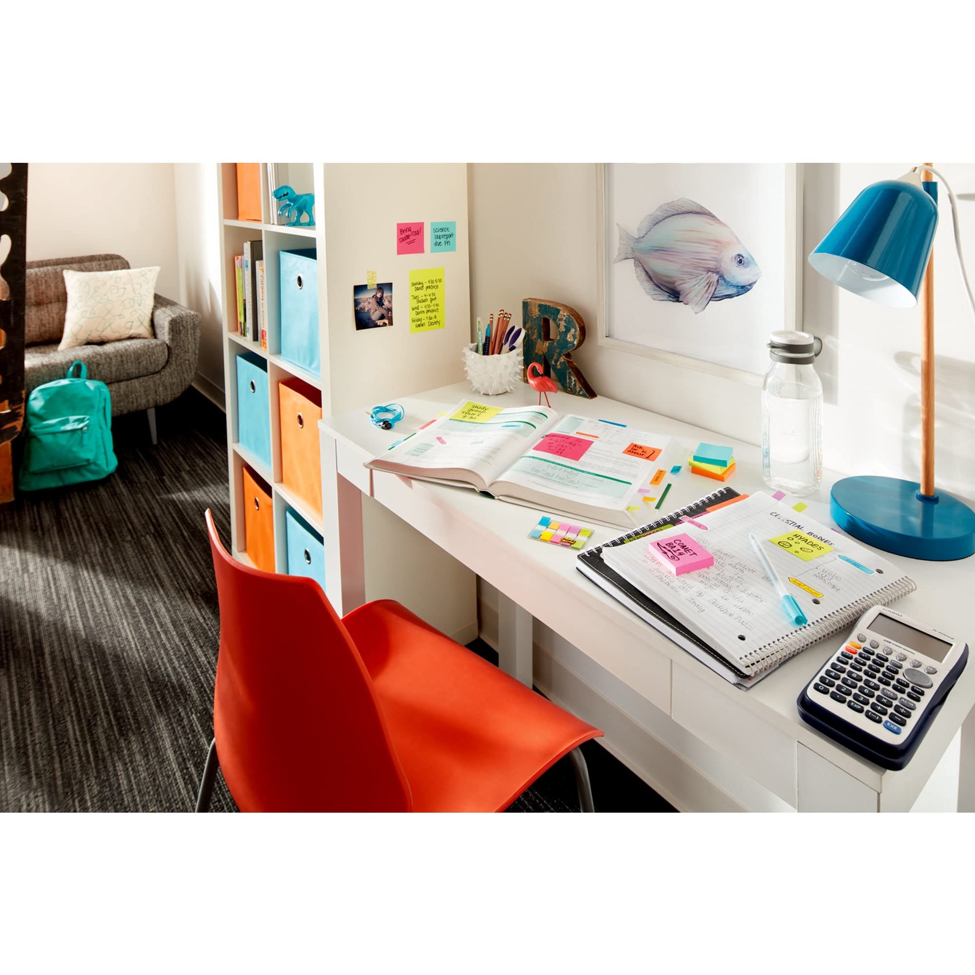 Super Sticky Notes 3x3 Inch, 18 Pads 90 Sheets - Strong Adhesive for School & Office