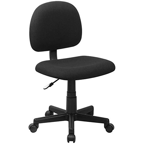 Black UrbanPro Armless Ergonomic Office Swivel Chair - Comfortable Desk Chair for Home & Workspace, Perfect for Long Hours of Sitting & Computer Work