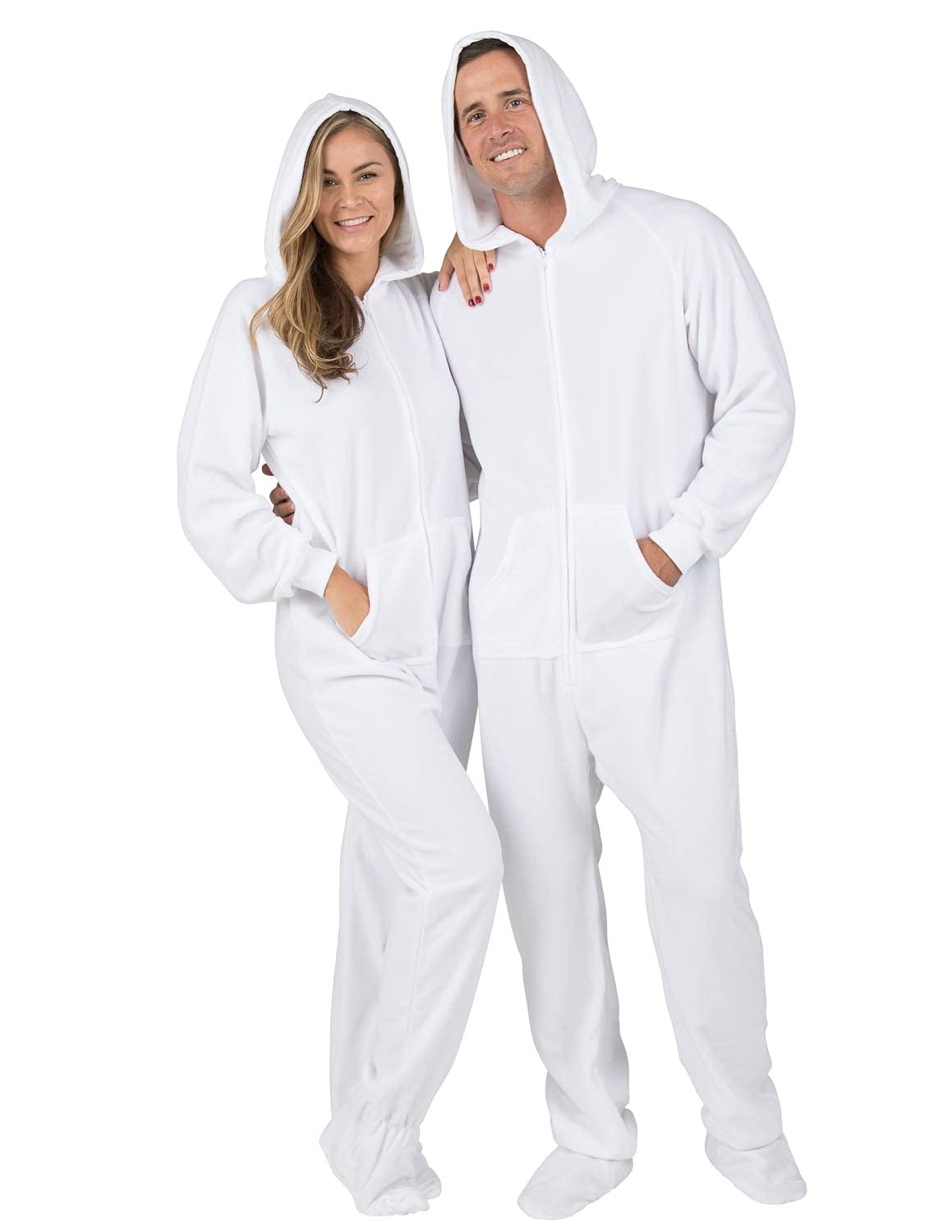 **Cozy Adult Footed Pajamas - Fleece Hoodie Onesies for Men & Women | Warm Unisex One-Piece Pajama Jumpsuit | Perfect for Winter Nights, Lounging & Holiday Gifts**