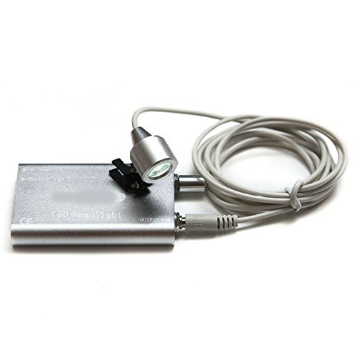 2.5X LED Illuminated Binocular Loupes Magnifier with Head Light Lamp - Professional Lab Equipment in Aluminum Case (Gray) - Perfect for Jewelry Making, Watch Repair & Dental Work