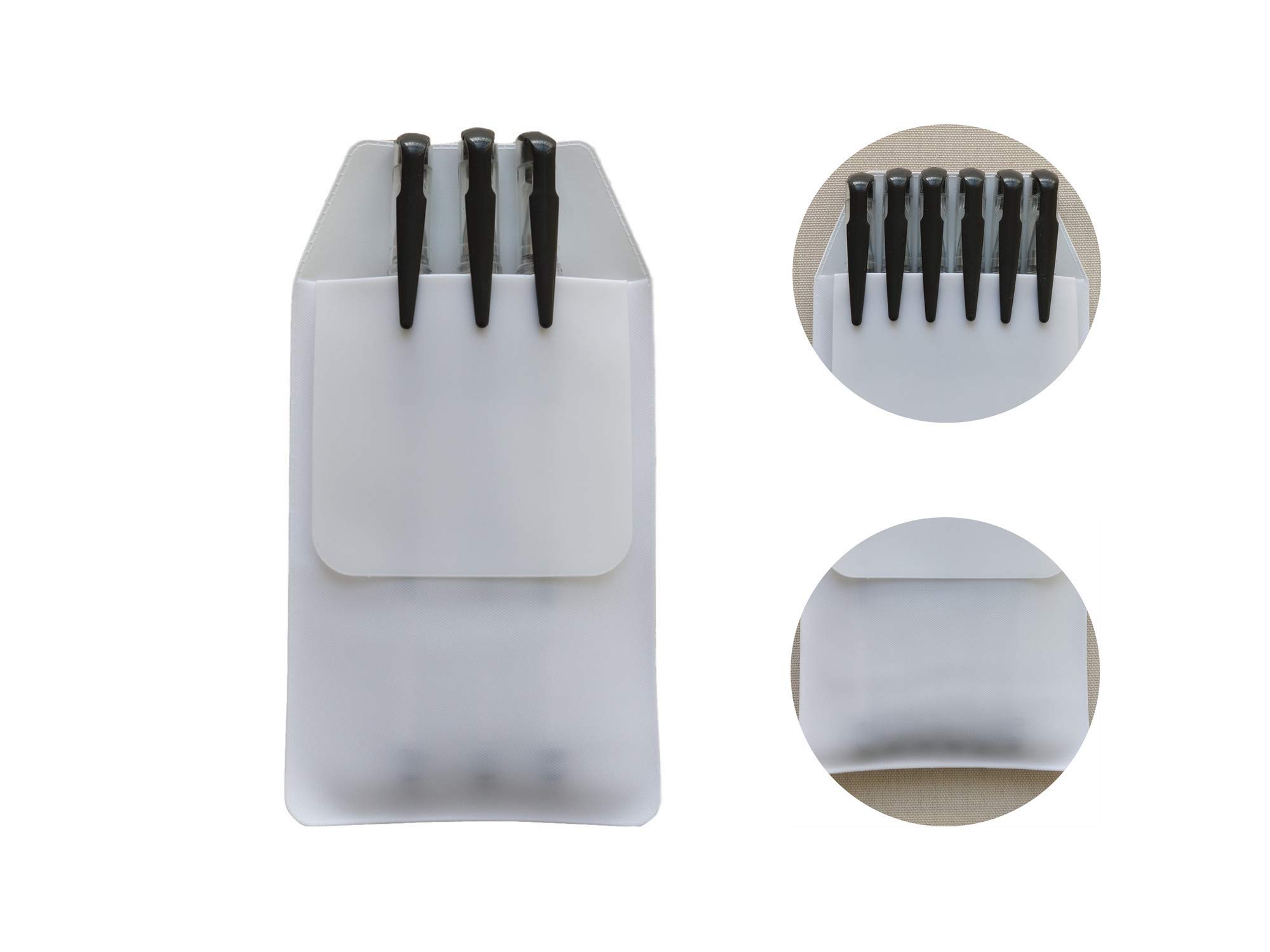 10 Pack Heavy Duty PVC Pocket Protectors - Leakproof Pen Holder Pouch for School, Office & Hospital Supplies (White) | Ideal for Lab Coats, Shirts & Professional Attire