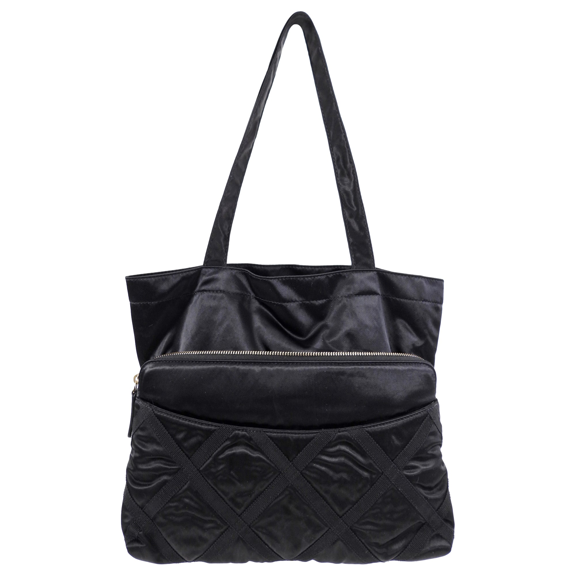 Chanel 21A Medium Satin Trousse Clutch Convertible Tote Bag - Luxury Designer Handbag for Women, Perfect for Evening Parties & Special Occasions