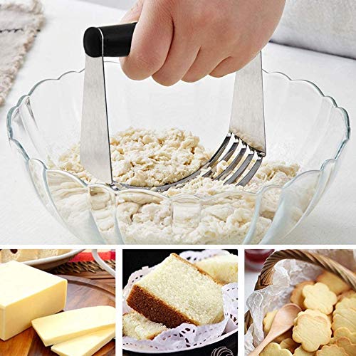 Stainless Steel Pastry Blender & Dough Scraper Set - 2PC Baking Tools for Pie Crust, Pizza Dough & Cookie Making - Perfect for Home Bakers & Professional Kitchens
