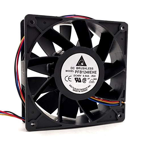 Delta PFB1248EHE 48V 120mm Server Cooling Fan - 0.54A High-Speed 12038 Fan for Data Center, Network Rack & Industrial Equipment Cooling