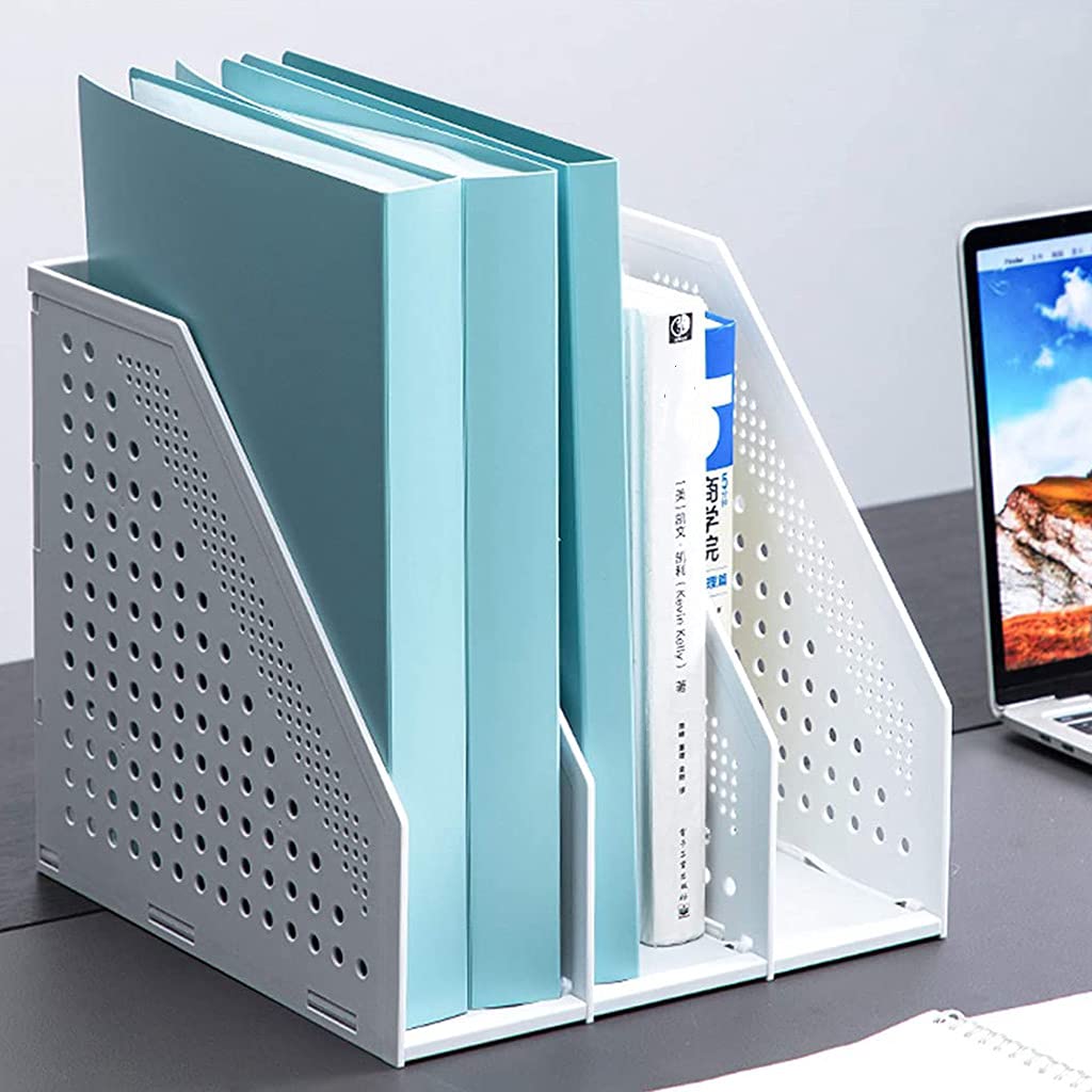 A4 Paper File Organizer - 3-Pack White Magazine Holders for Office Desk Document Storage | Perfect for Home, Office & School Organization