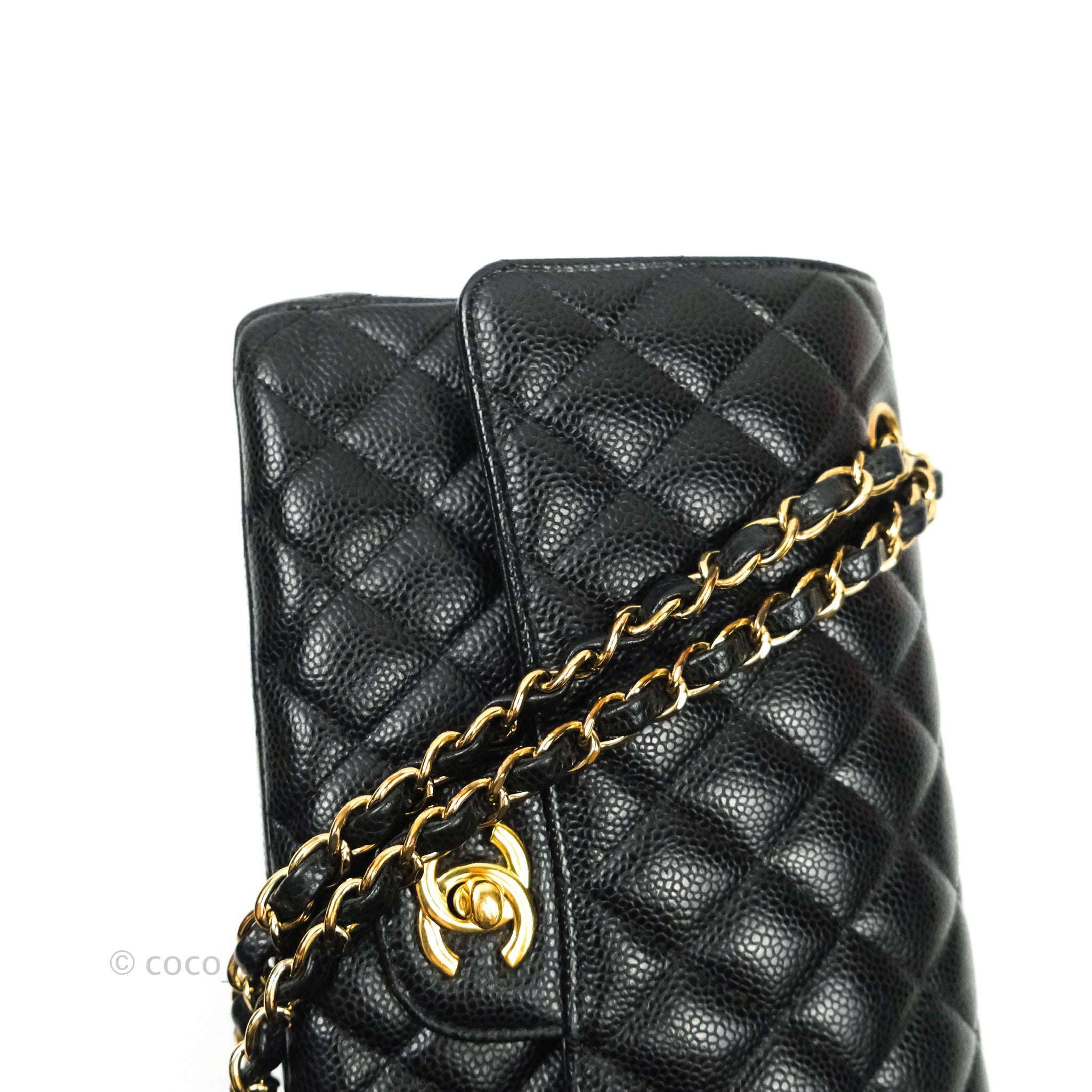 Chanel Classic Medium Double Flap Bag Black Caviar Leather with Gold Hardware - Luxury Designer Handbag for Women, Perfect for Work, Evening Events & Special Occasions