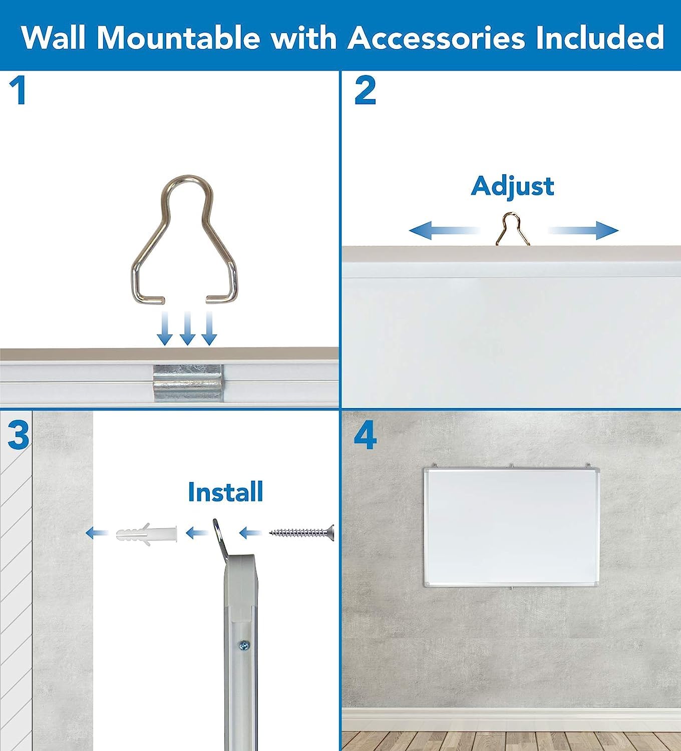 Mount-It! 36x24 Inches Mobile Dry Erase Whiteboard - Double-Sided Magnetic Whiteboard with Locking Casters, Wall Mountable Easel for Office, Classroom & Home Use - Rolling White Board with Stand for Presentations & Teaching