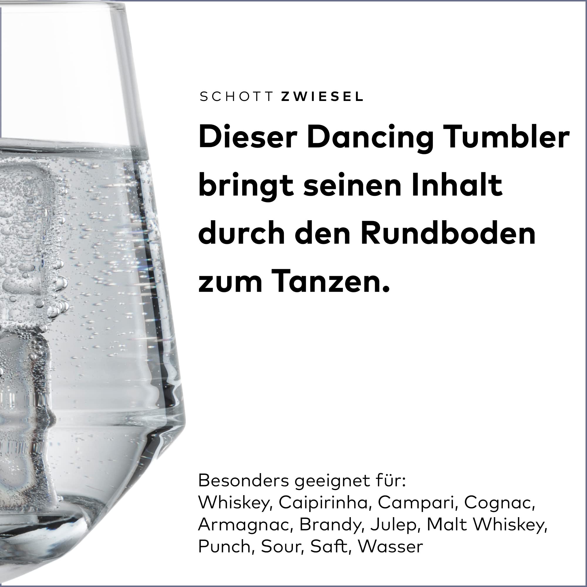 Premium Schott Zwiesel Bar Special 6-Piece Crystal Glass Set - 9.6cm Elegant Dancing Tumbler Cocktail Glasses for Whiskey, Mojito & Margarita | Perfect for Home Bars, Parties & Wedding Receptions
