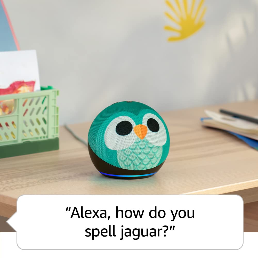 Echo Dot Kids (5th Gen) - Wi-Fi & Bluetooth Smart Speaker with Alexa, 1-Year Amazon Kids+ Subscription - Dragon Design | Fun Learning & Entertainment for Kids