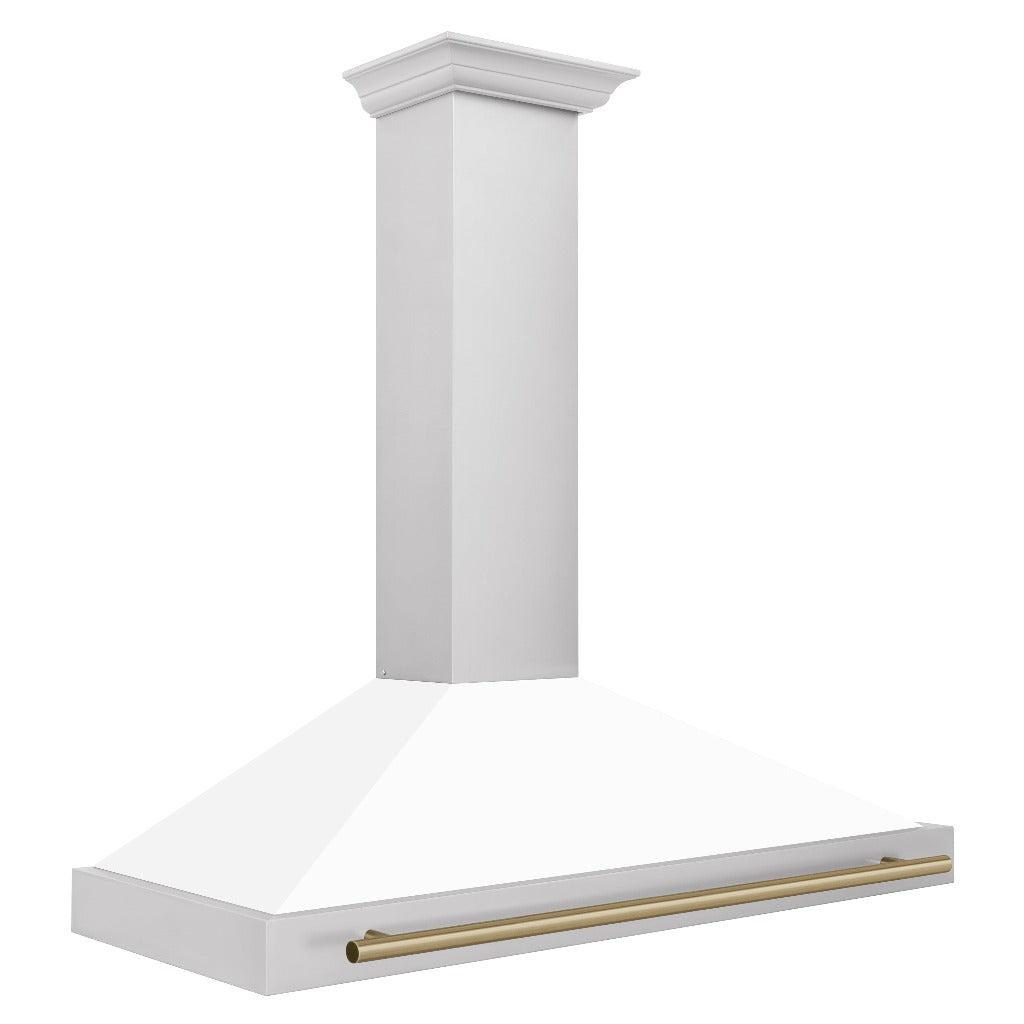 ZLINE KB4STZ WM48 48-Inch Convertible Stainless Steel Range Hood with White Matte Shell - Professional Kitchen Ventilation for Home Chefs | Perfect for Modern Kitchens, Open-Concept Homes & Gourmet Cooking
