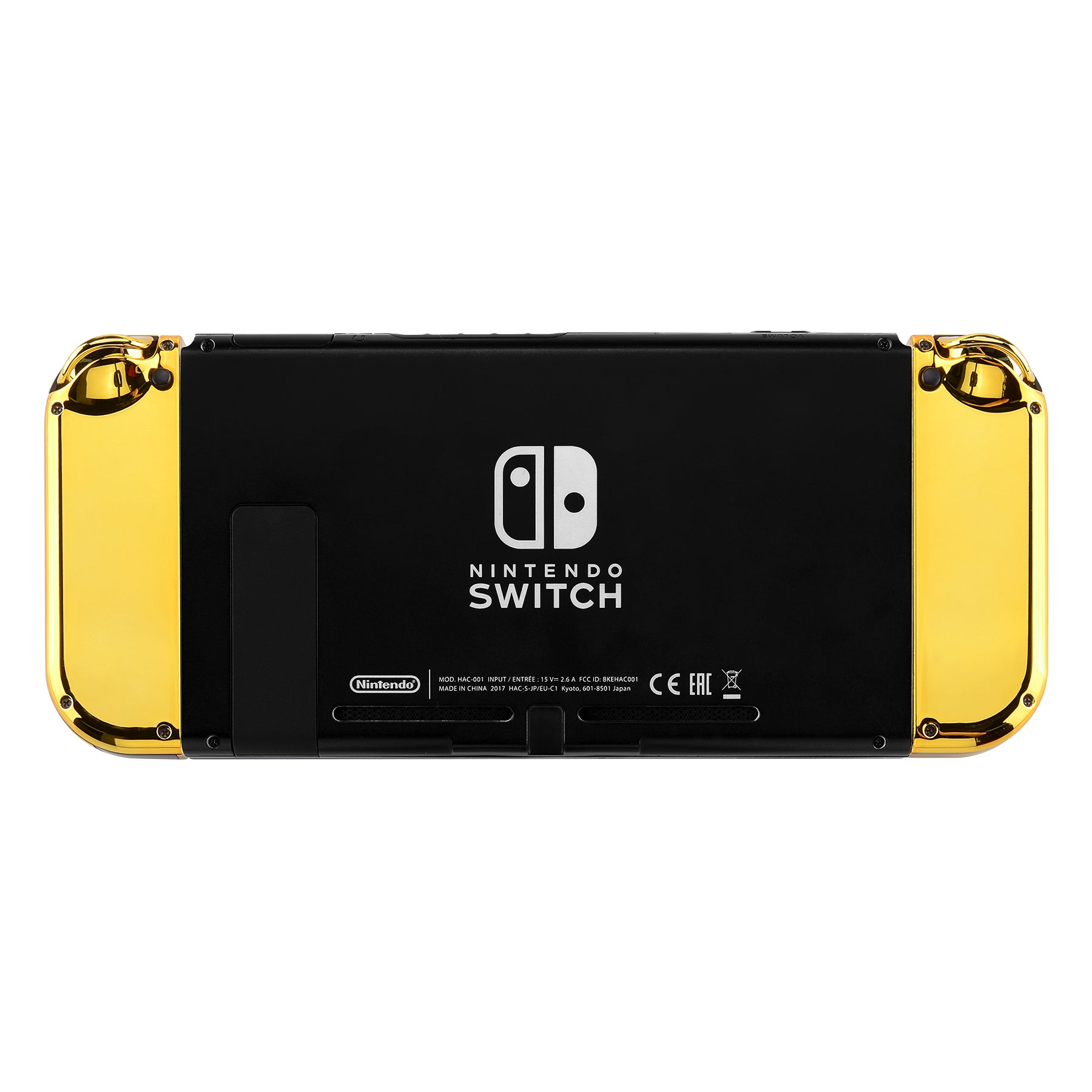 eXtremeRate Chrome Gold Replacement Shell Case for Nintendo Switch JoyCon & OLED JoyCon - DIY Controller Housing with Full Button Set (Console Not Included) | Perfect for Gaming, Customization & Repair