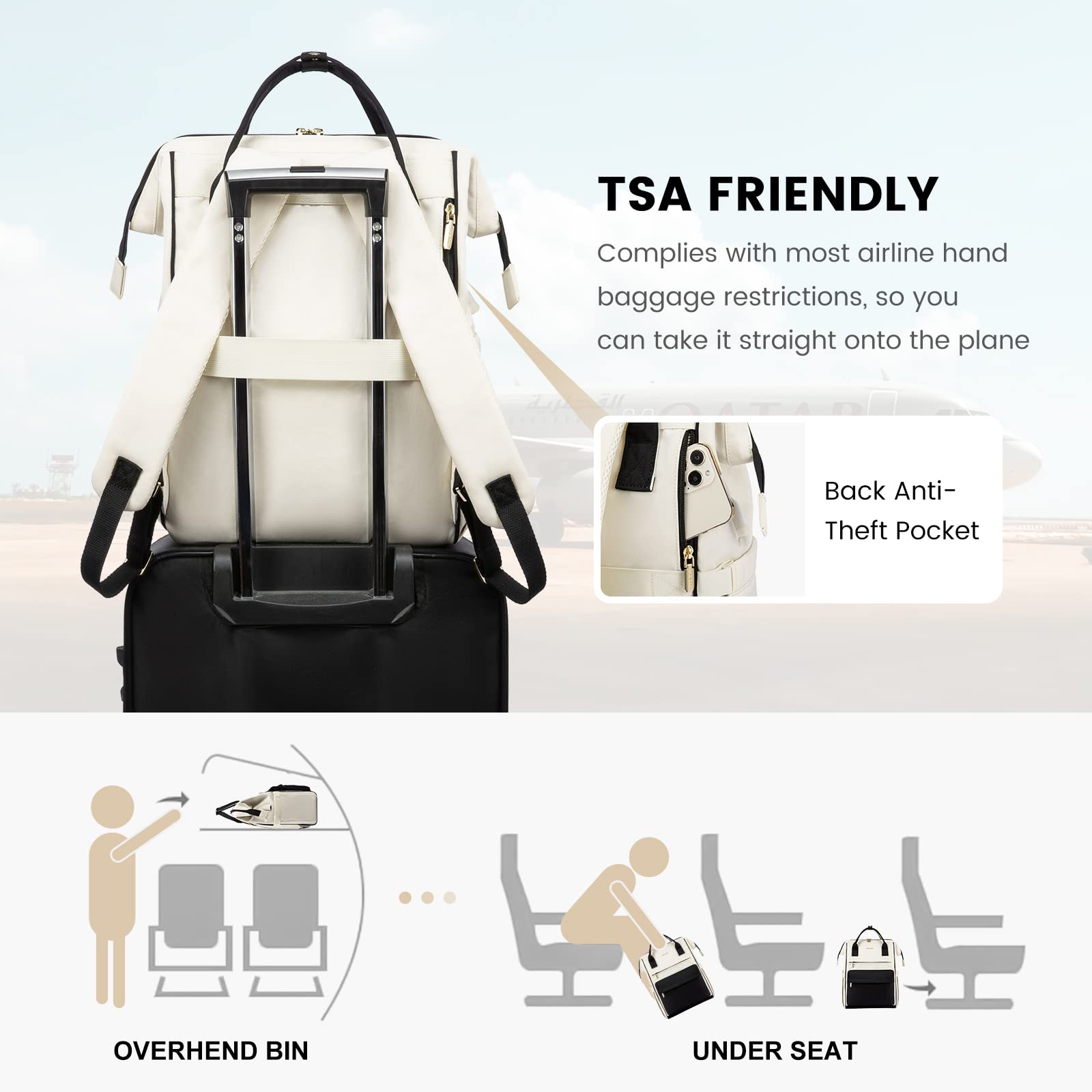 LOVEVOOK Waterproof Laptop Backpack for Women - 17.3 Inch Business Travel Computer Bag with USB Charging Port, Durable Teacher Nurse Work Backpack | Perfect for Office Commute, College Campus & Daily Use