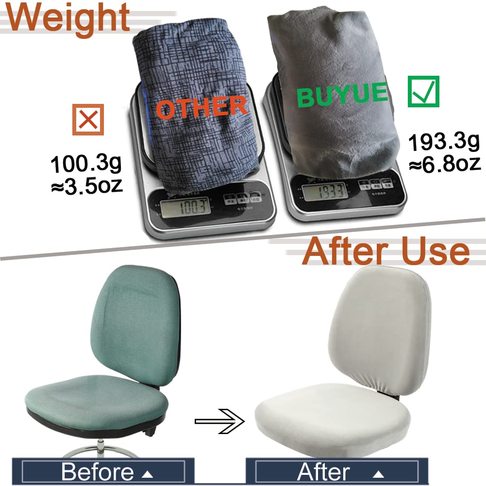 Soft Velvet Stretch Office Chair Cover - Washable Dustproof Protector for Home & Office (Light Grey)