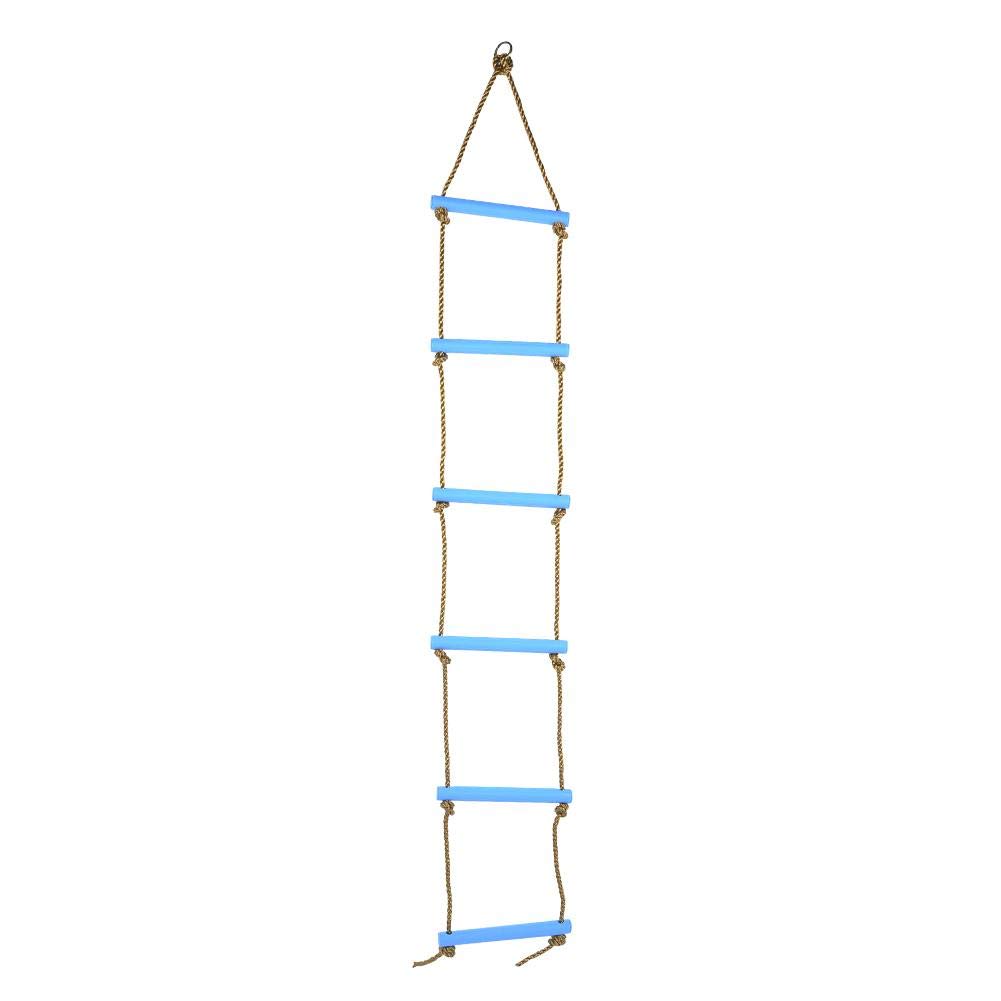 **Kids Climbing Rope Ladder - Outdoor Plastic 6-Section Play & Exercise Equipment for Children (Blue) - Perfect for Backyard, Playground & Indoor Active Fun**