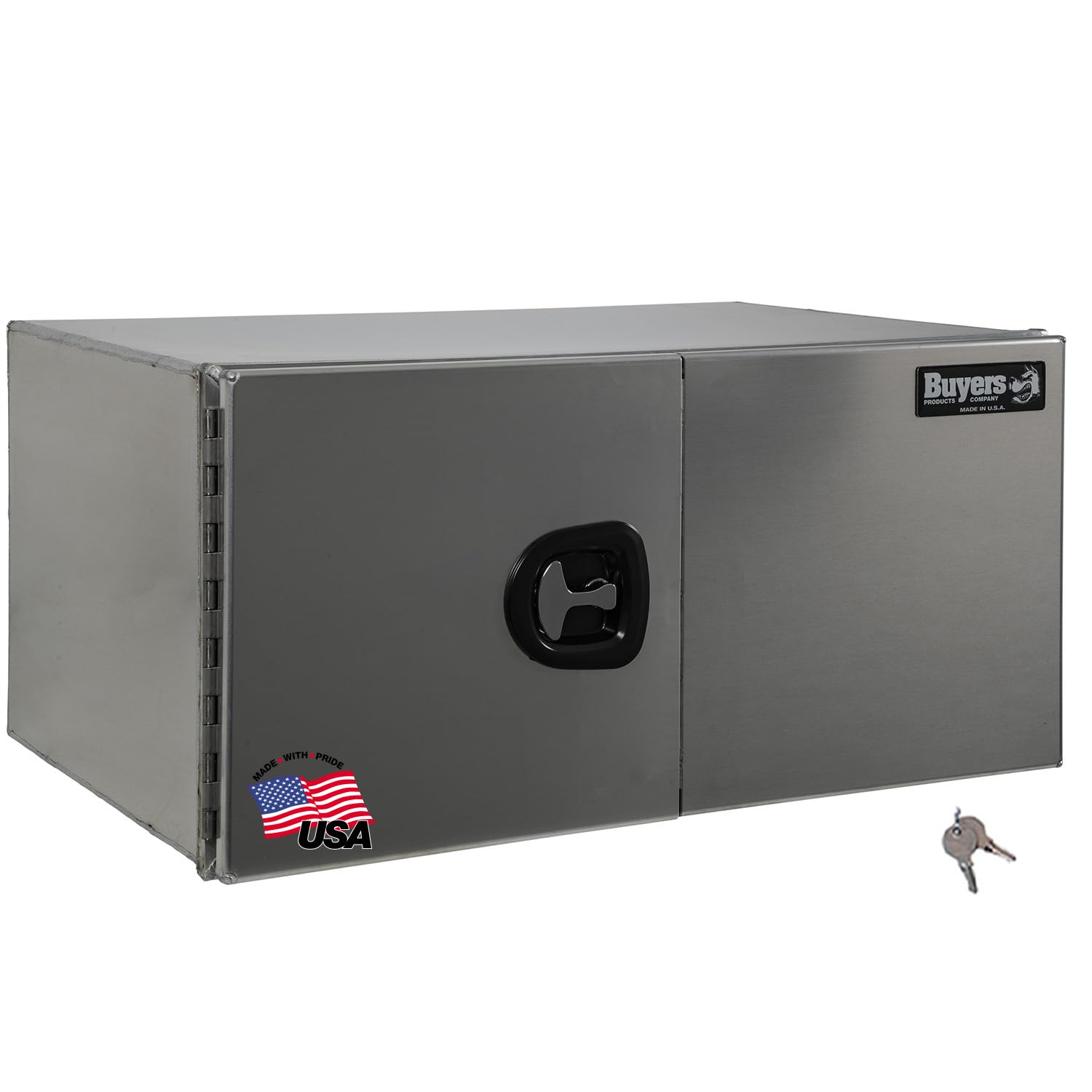 Buyers Products 1705310 Smooth Aluminum Underbody Truck Box with Barn Door - 18 x 18 x 48 Inch Heavy Duty Storage for Pickup Trucks & Commercial Vehicles | Secure Tool & Equipment Organization for Work Sites & Outdoor Adventures