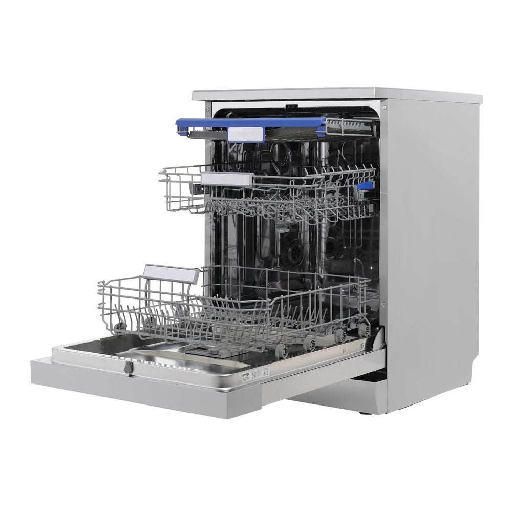 Freestanding Dishwasher 60cm Stainless Steel - Omega ODWF6015X | Energy Efficient, Quiet Operation for Kitchens, Apartments & Small Spaces