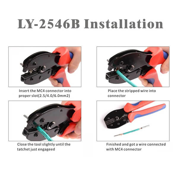 BougeRV Solar Panel Crimper Tool Kit - Professional PV Cable Lug Crimping Tool for Solar Panel Installations - Perfect for DIY Solar Projects and Off-Grid Systems