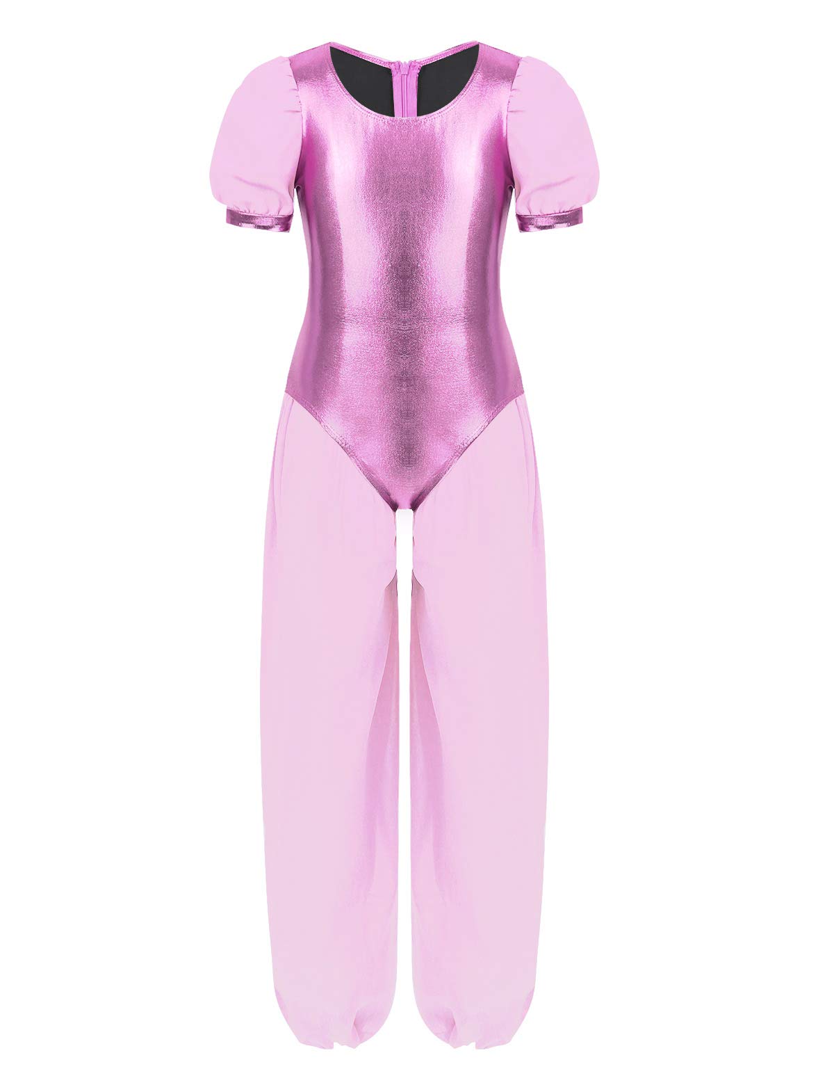 iEFiEL Girls Ballet Leotard - Sparkly Metallic Chiffon Gymnastics Dancewear for Kids, Toddler & Youth | Princess Fairy Costume for Recital, Competition & Performance
