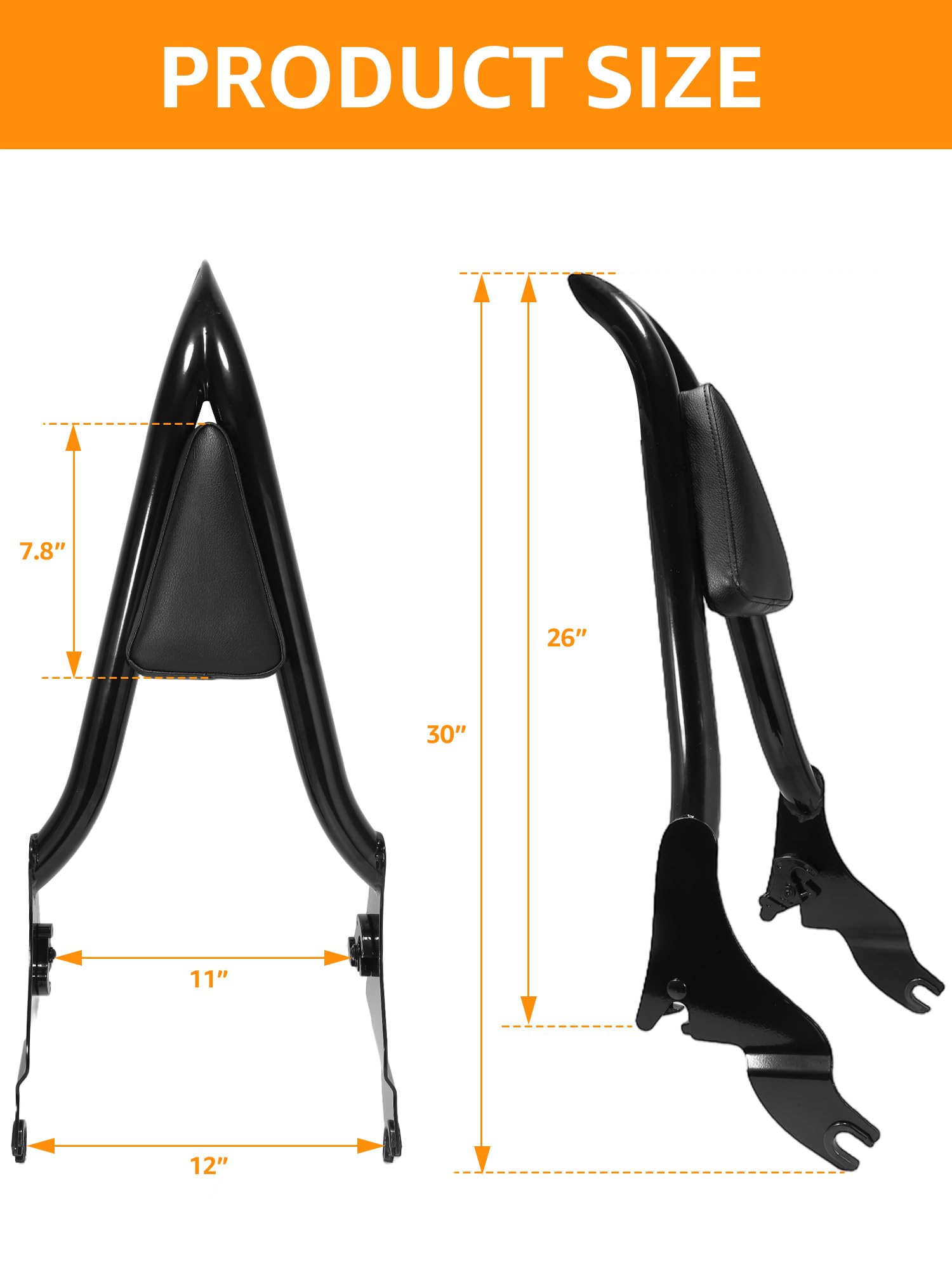 Harley Davidson Sissy Bar Backrest 2009-2025 - Quick Release Rear Passenger Seat Support for Touring, Street Glide, Road Glide, Road King, Ultra Limited & Electra Glide Models - Perfect for Long Rides & Passenger Comfort