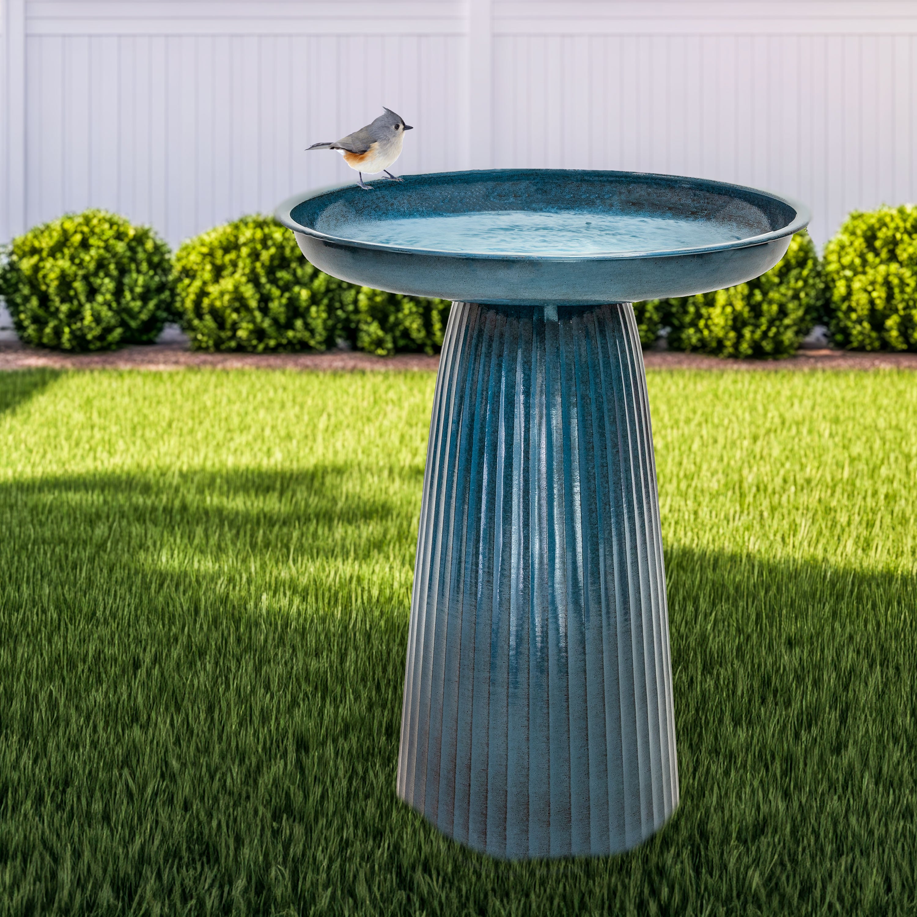 UV-Resistant Metal Outdoor Bird Bath by Sunnydaze - Perfect for Garden, Patio & Backyard Decor