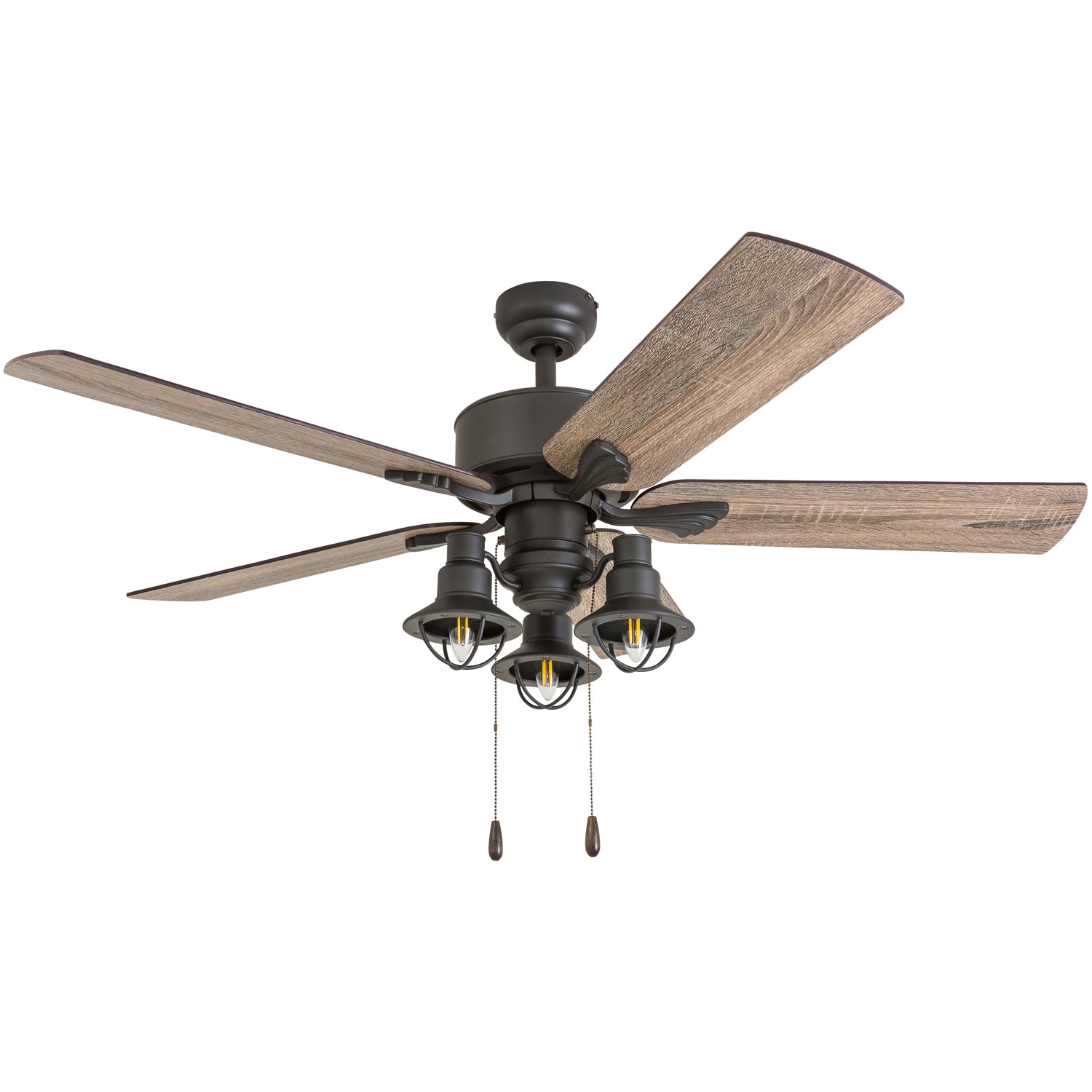 52 Inch Sivan Bronze Ceiling Fan with Remote Control - Energy Efficient Indoor/Outdoor Cooling for Living Room, Bedroom, or Patio