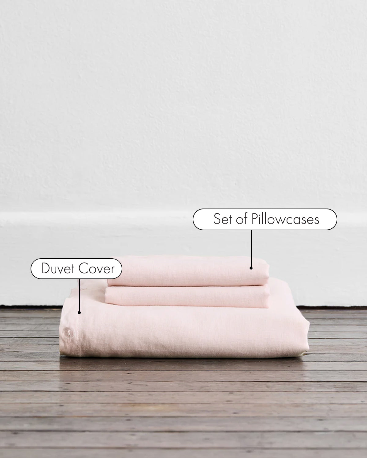 100% French Flax Linen Duvet Cover Set | Organic Rosewater Color | Breathable & Hypoallergenic | Perfect for Bedroom, Guest Room & Airbnb