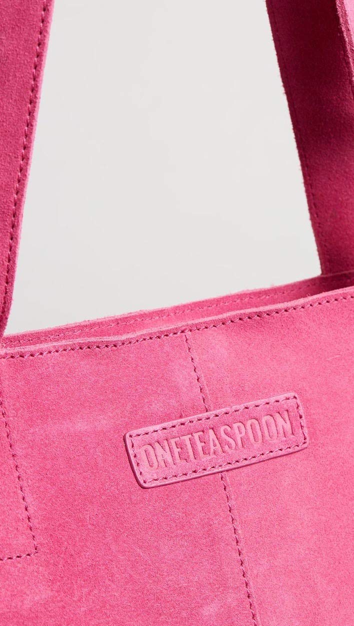 One Teaspoon Harlowe Suede Tote Bag - Hot Pink Crossbody Purse for Women | Stylish & Trendy Handbag for Work, Travel & Everyday Use