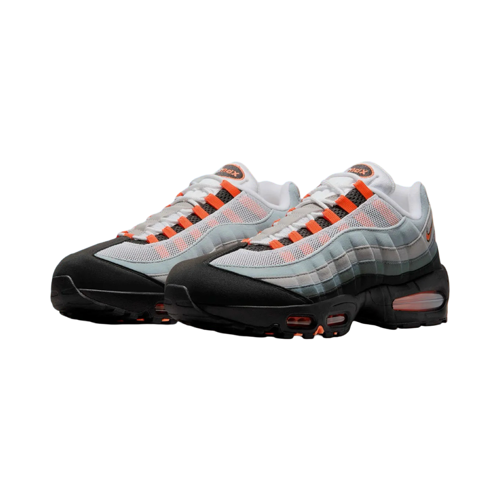 Nike Air Max 95 OG Sneakers - Black & Bright Mandarin Colorway - Men's Running Shoes for Casual Wear & Gym Workouts