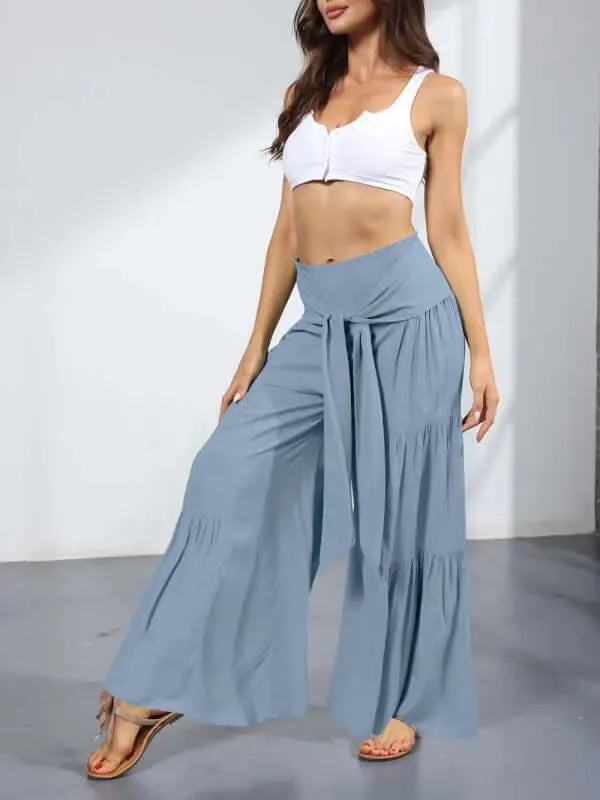 Stylish Casual Loose Wide Leg Women's Pants - Comfortable High Waisted Trousers for Work, Travel & Everyday Wear
