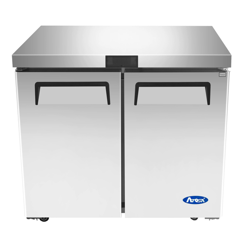 Atosa 36-Inch Undercounter Commercial Freezer - 2 Door Stainless Steel Restaurant Fridge for Kitchen, Bar, or Cafe Use