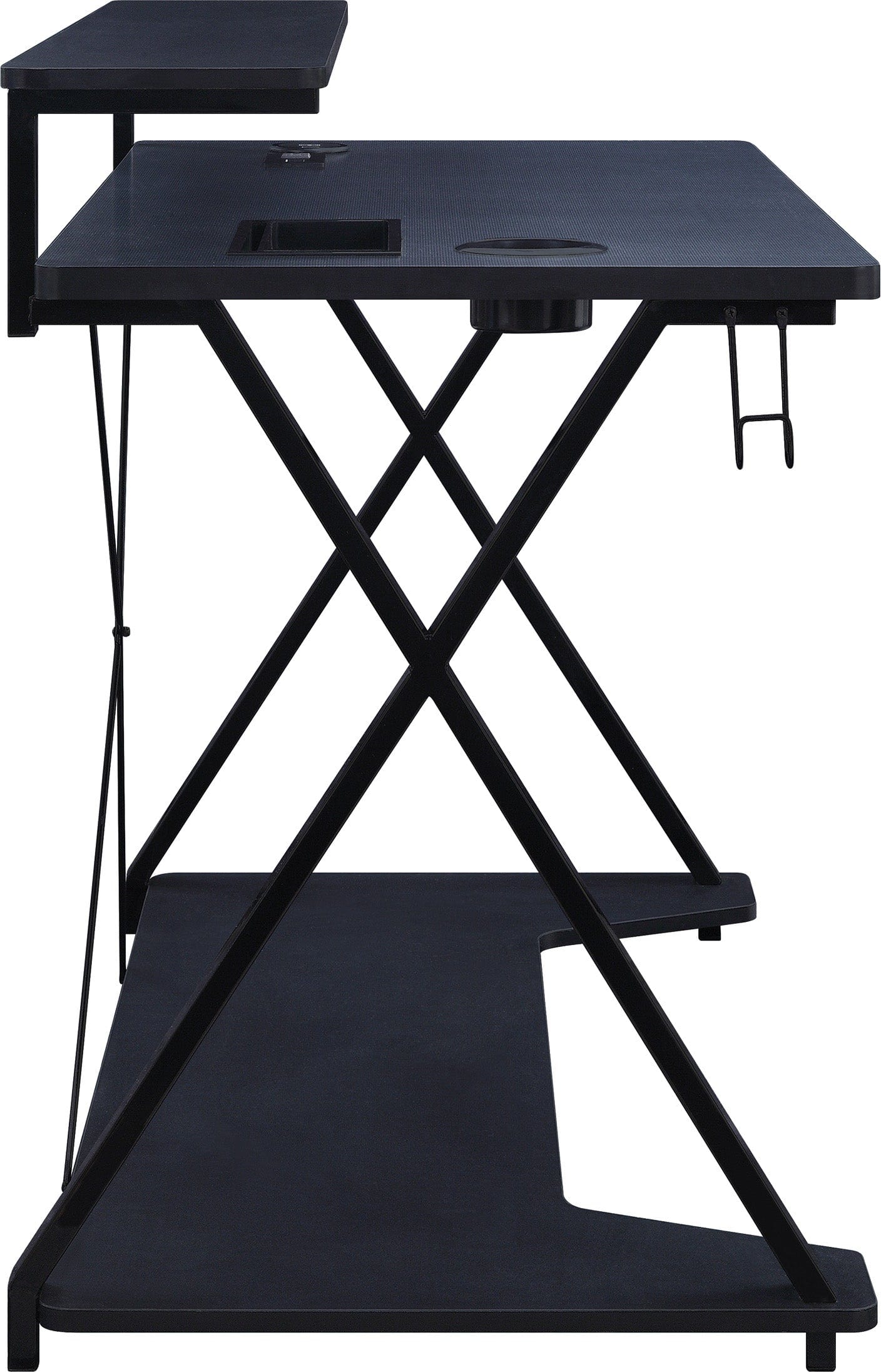 Office Star CheckP4824GD Gaming Desk with Monitor Stand - Ergonomic Home Office & Gaming Setup for PC, Laptop & Console Gamers