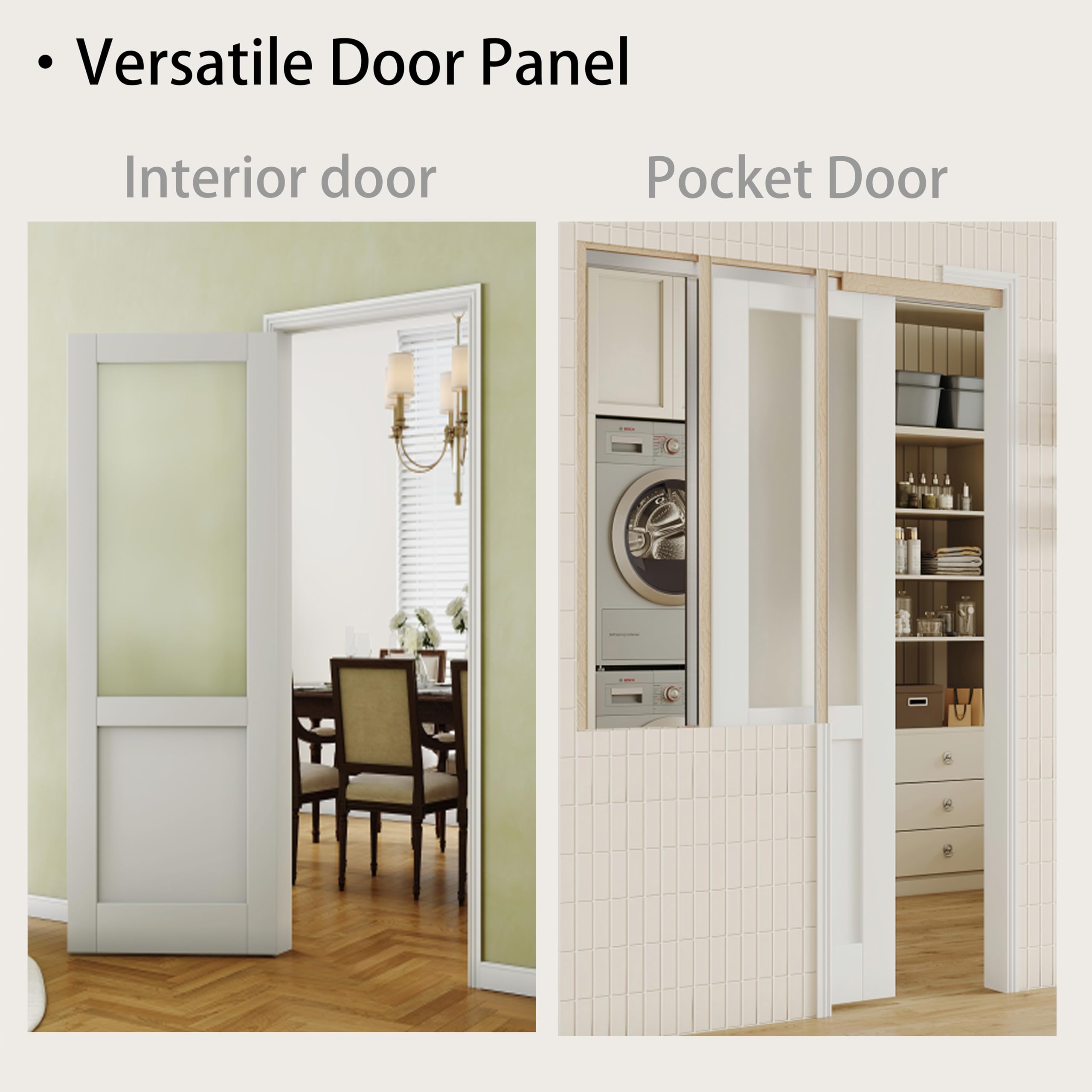 30 x 80 Inch T-Shaped Prehung Interior French Door - Primed White Single Closet & Bedroom Door Slab (Hinges Not Included) | Ideal for Home Renovation, Room Dividers, Pantry Doors & Space Saving Solutions | Perfect for Bedrooms, Walk-in Closets & Studio Apartments