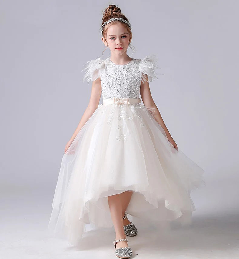 Sparkly Sequined Tulle Flower Girl Dress for Birthday Party, Junior Bridesmaid Wedding Gown - Perfect for Special Occasions, Pageants & Photo Shoots